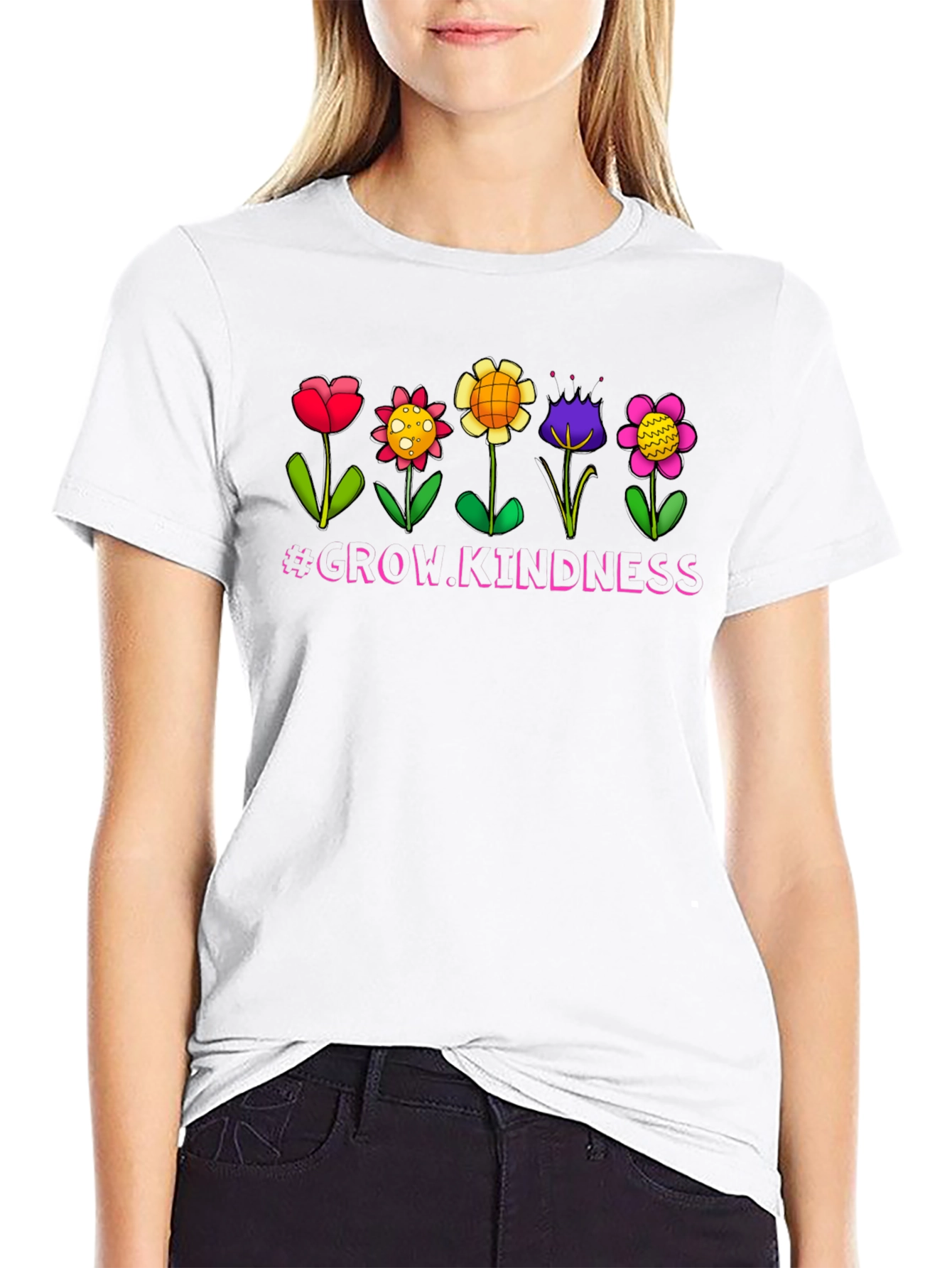 Black Grow Kindness Graphic T-Shirt view 9