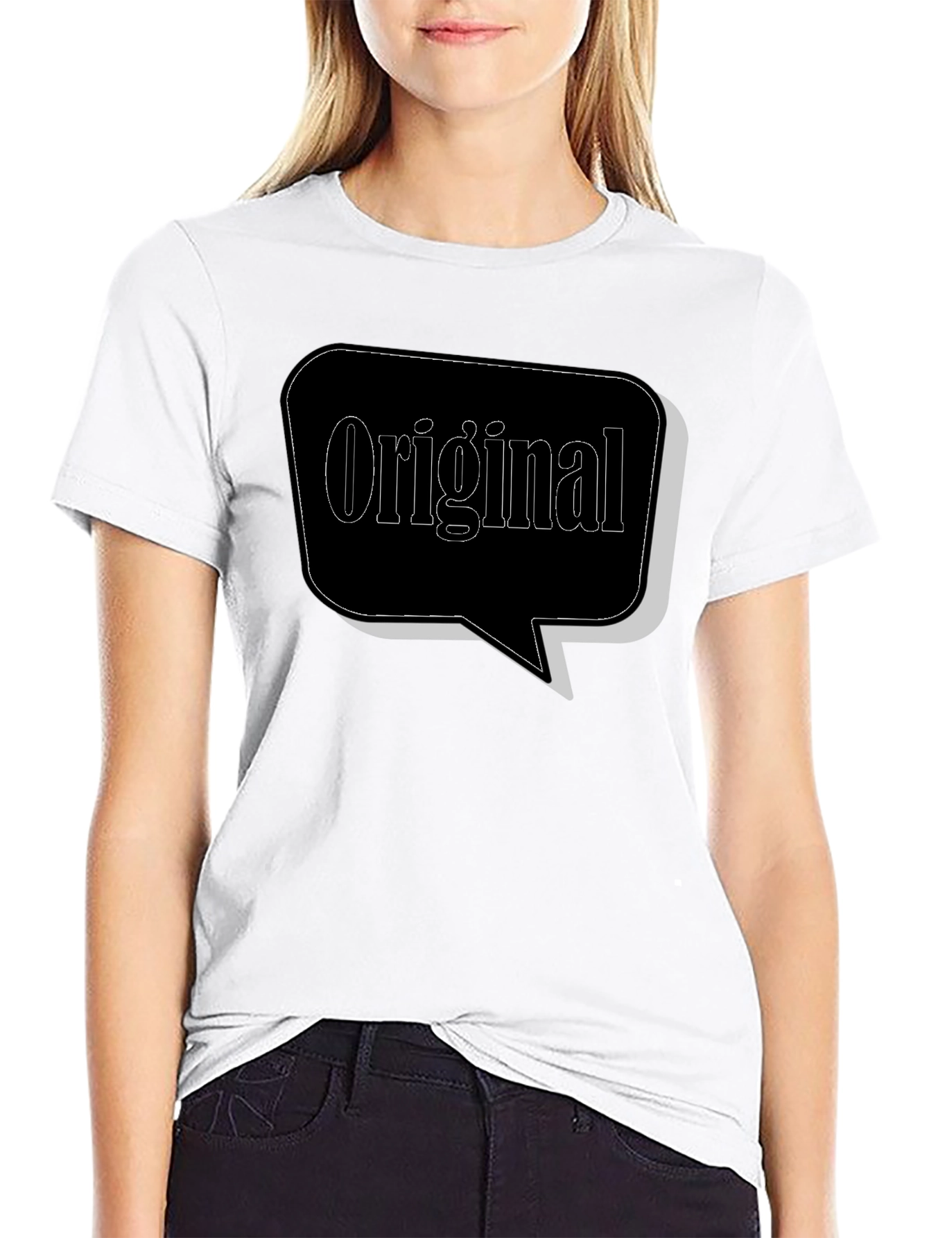 Black Original Graphic Tee - Black Cotton Blend view 9