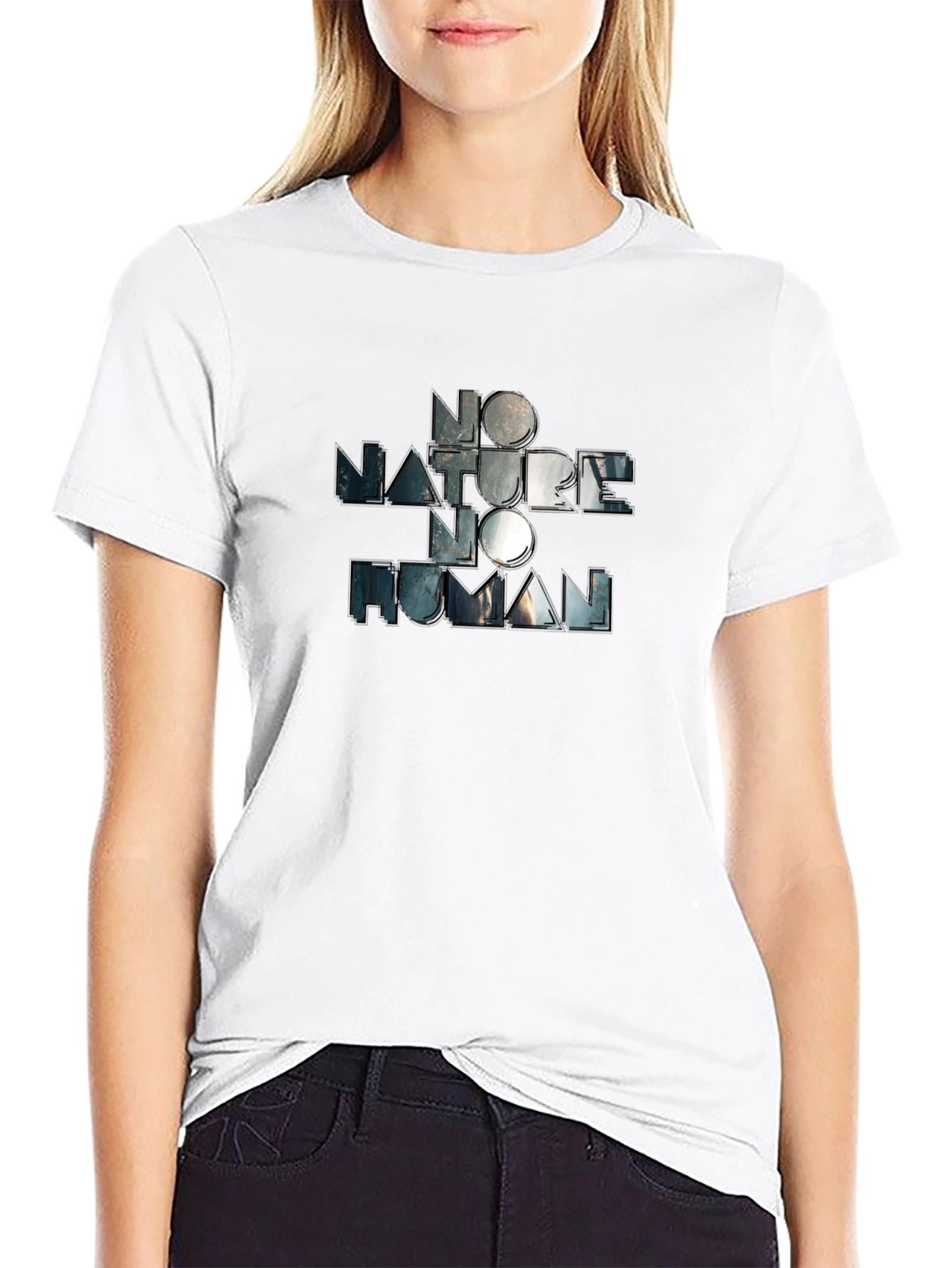 Black No Nature, No Human Graphic Tee - Black view 9