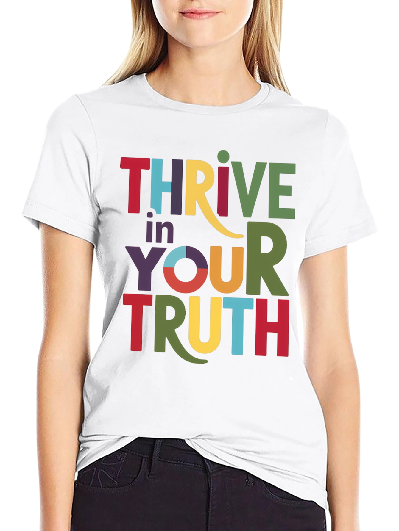 Black Thrive in Your Truth Graphic Tee - Black view 9