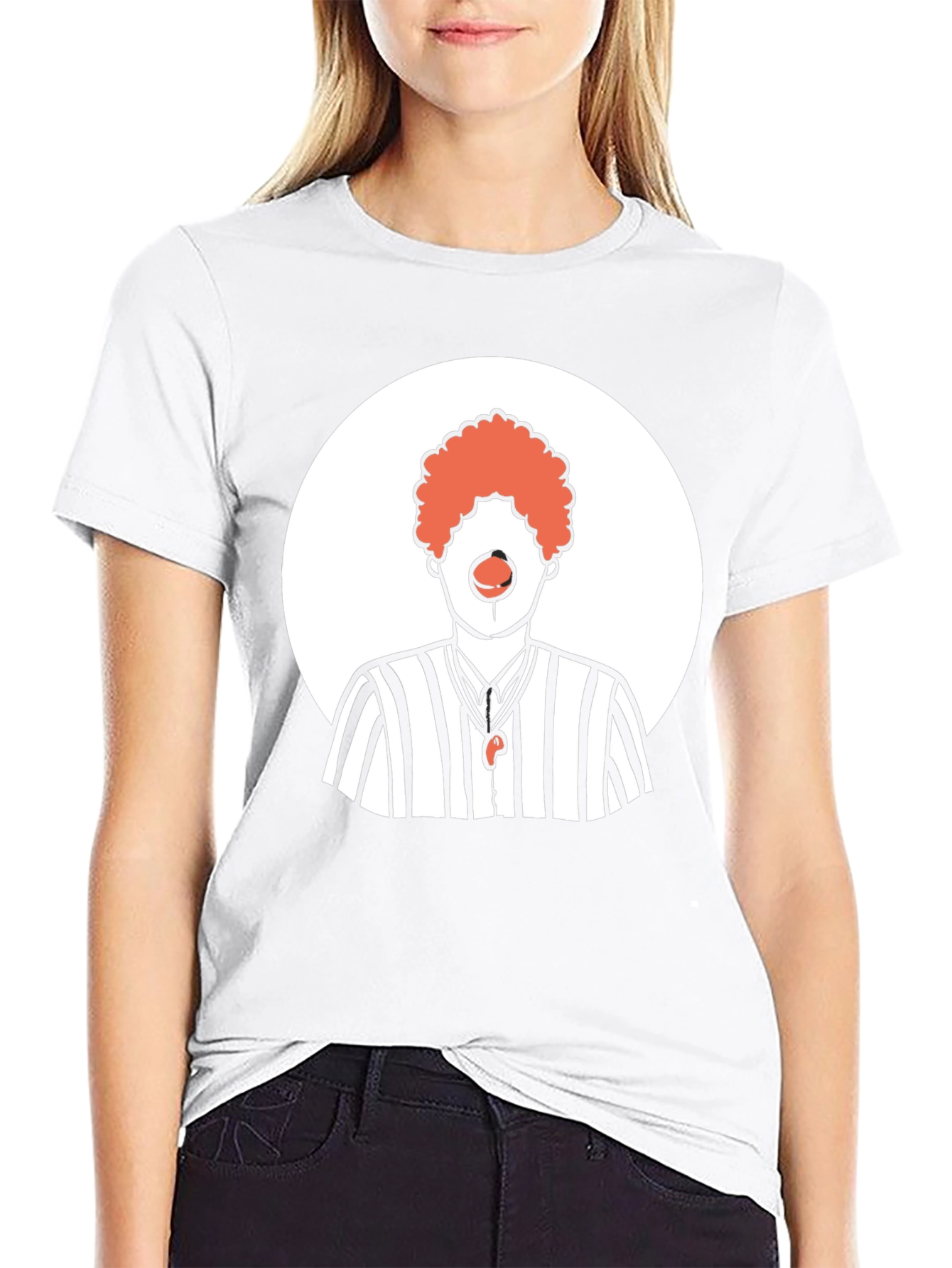 Black Clown Referee Graphic Tee - Unisex Black T-Shirt view 9