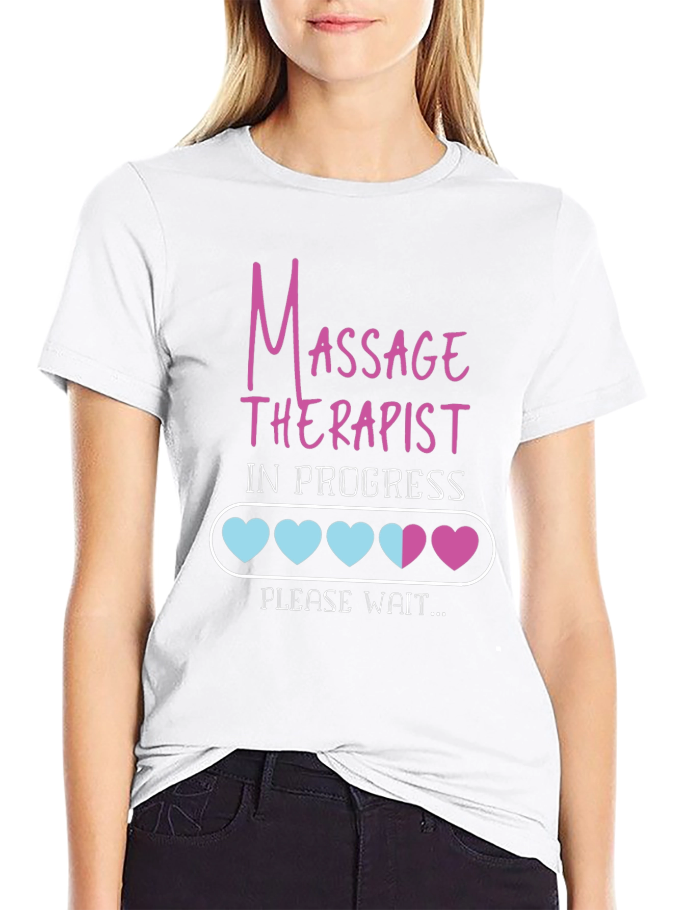Black Massage Therapist in Progress Tee view 9