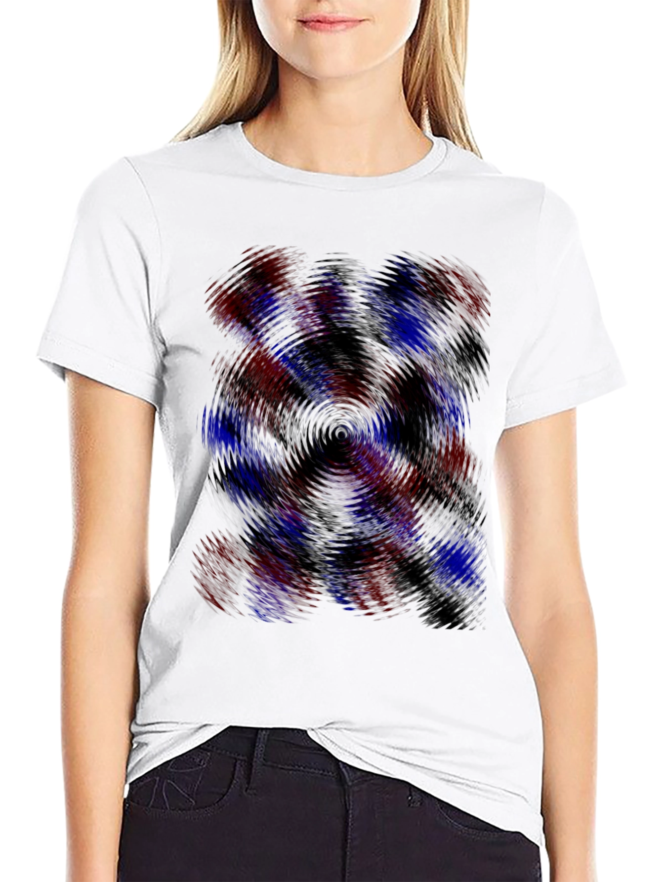 Black Abstract Swirl Graphic Tee - Black view 9