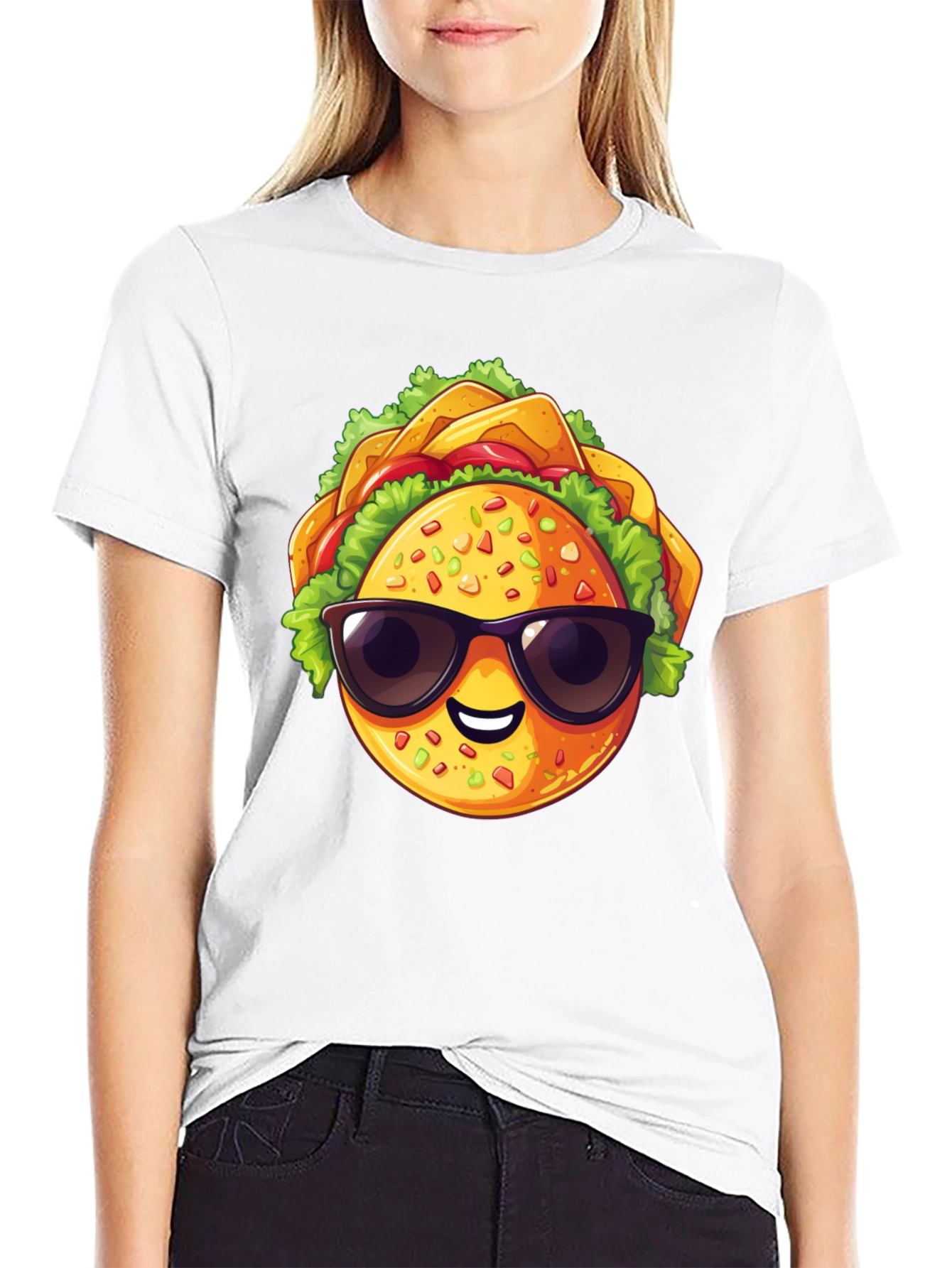 Black Cool Taco Graphic T-Shirt - Stylish Black Tee view 9