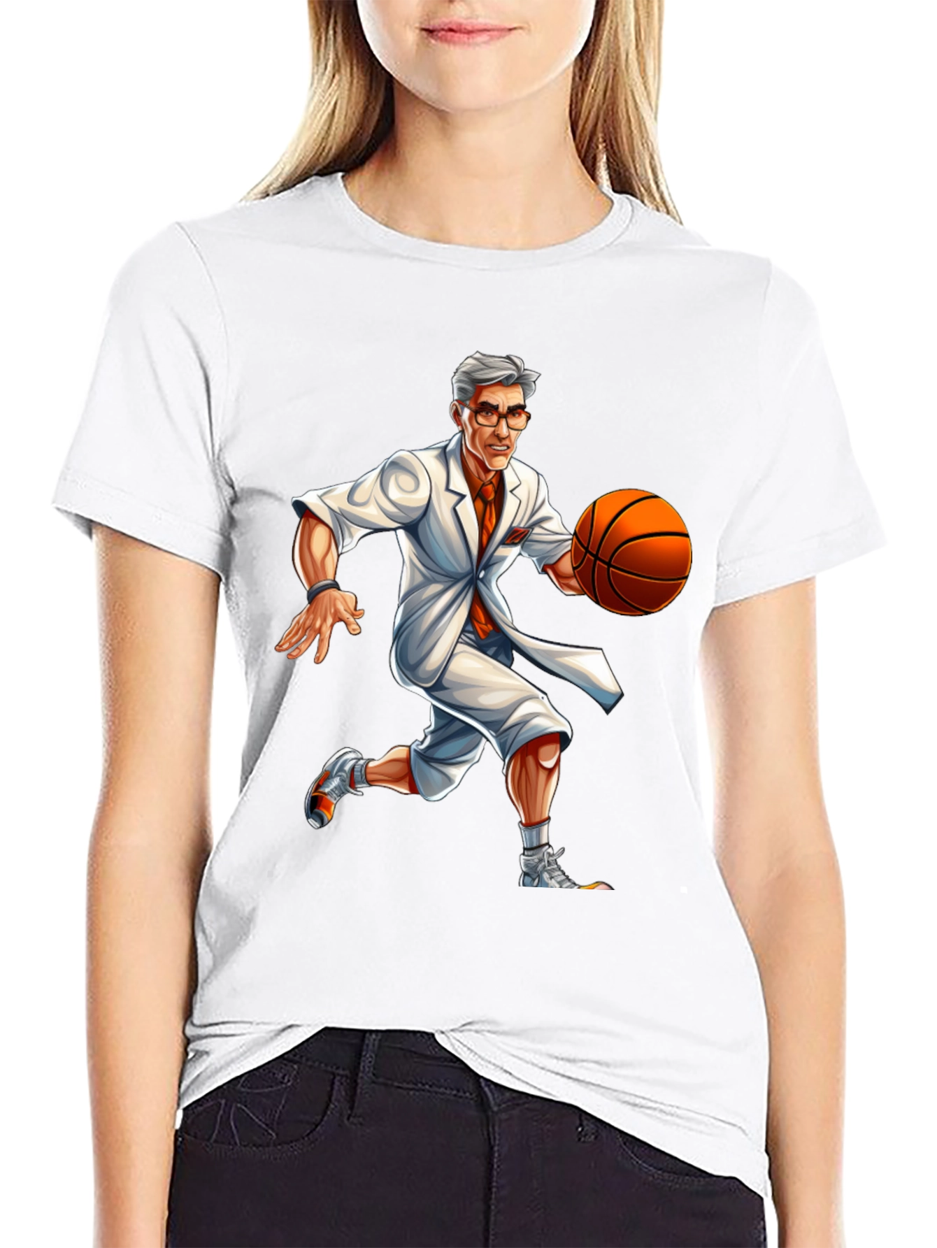 Black Colonel Sanders Basketball T-Shirt - Novelty Tee view 9