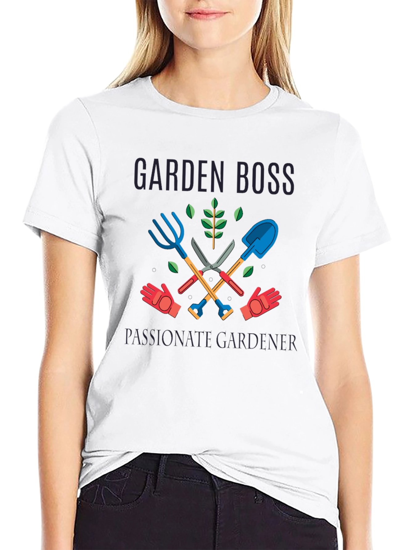 Black Garden Boss Passionate Gardener Graphic T-Shirt view 9