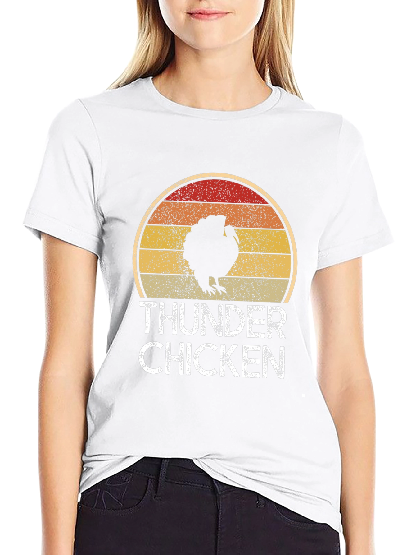 Black Thunder Chicken T-Shirt - Retro Turkey Design view 9