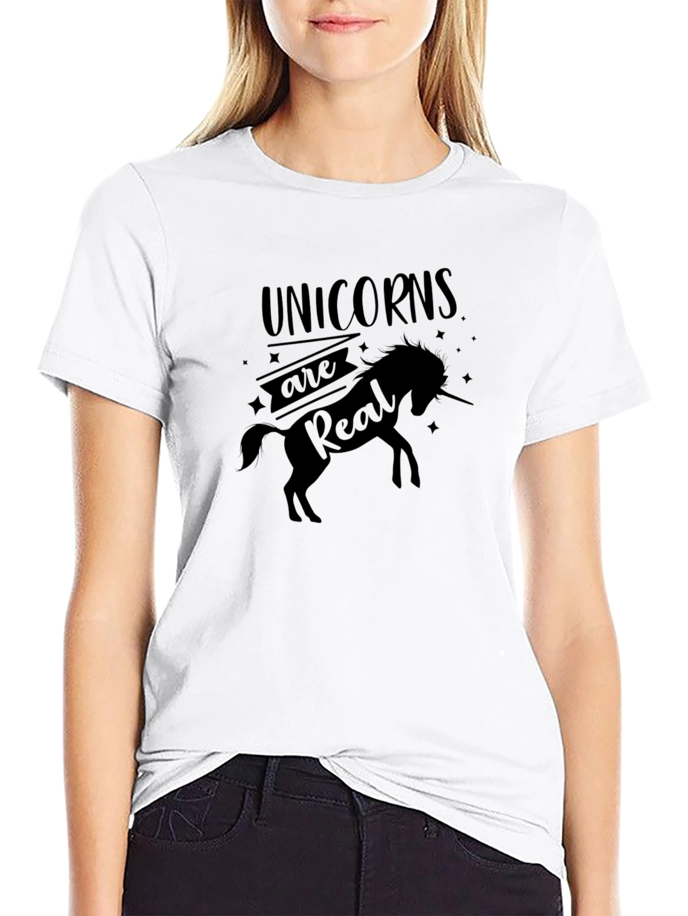 Black Unicorns Are Real Black T-Shirt view 9