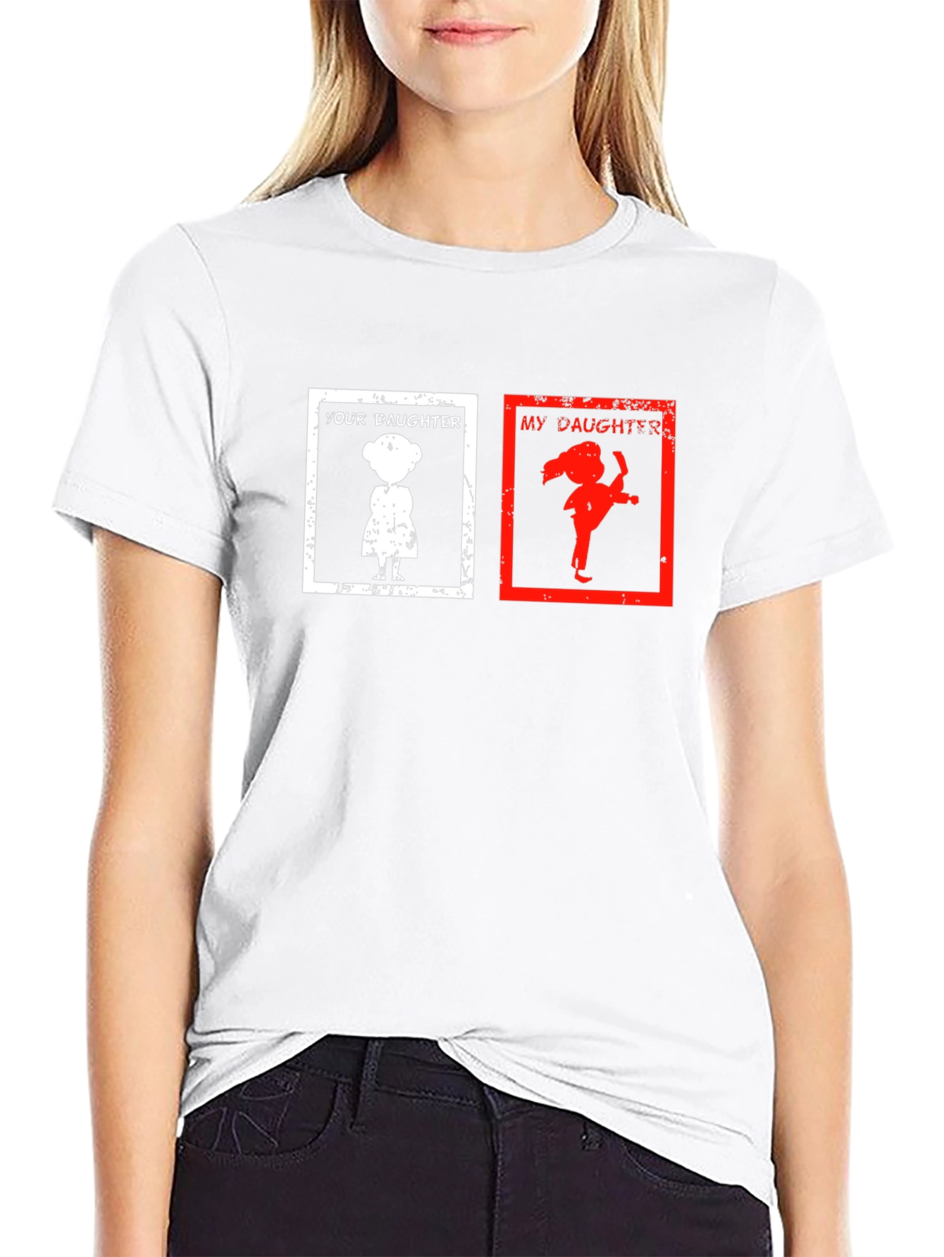 Black Your Daughter vs. My Daughter Graphic T-Shirt view 9