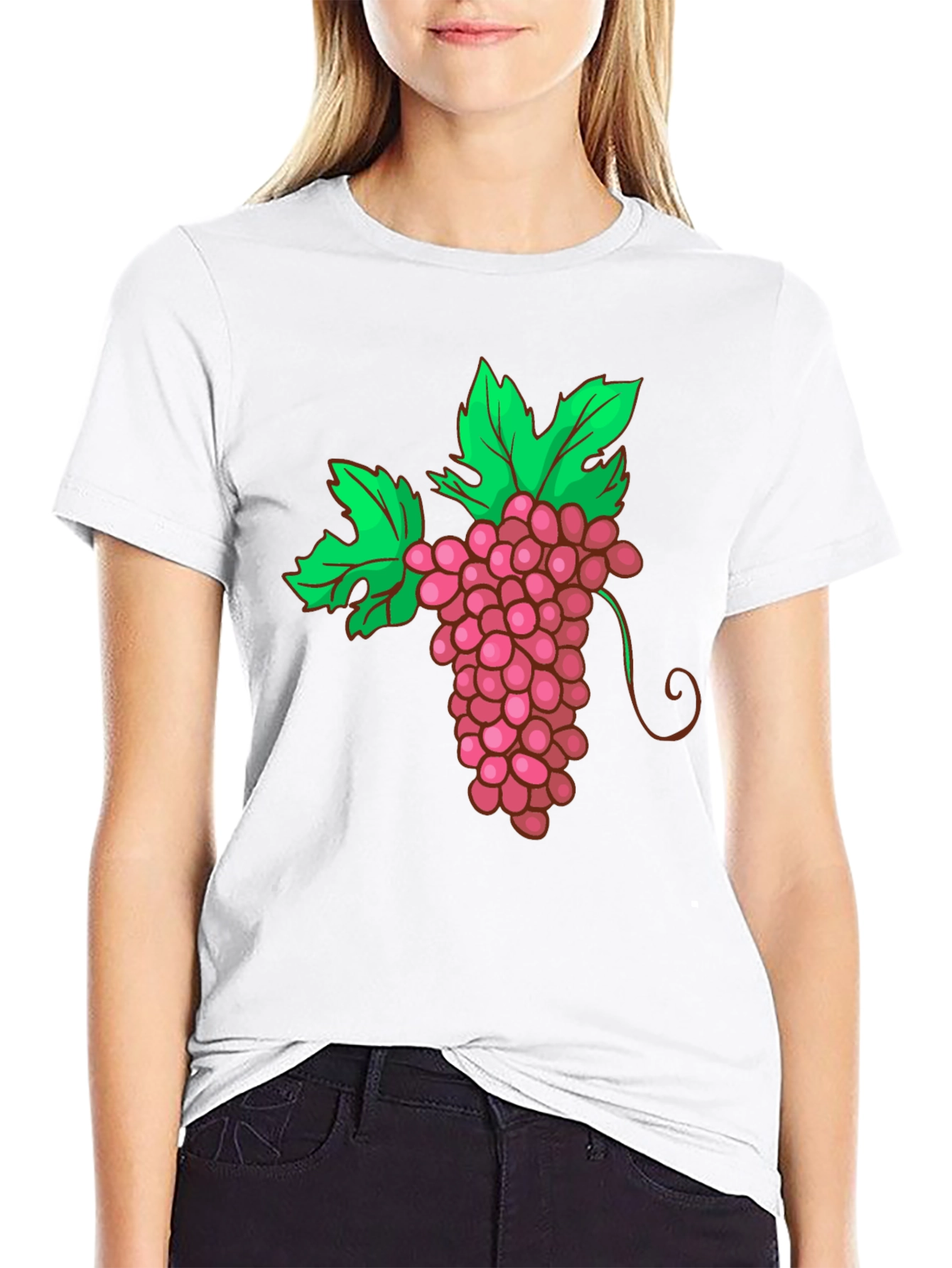 Black Grape Graphic Tee - Black Cotton Blend T-Shirt view 9