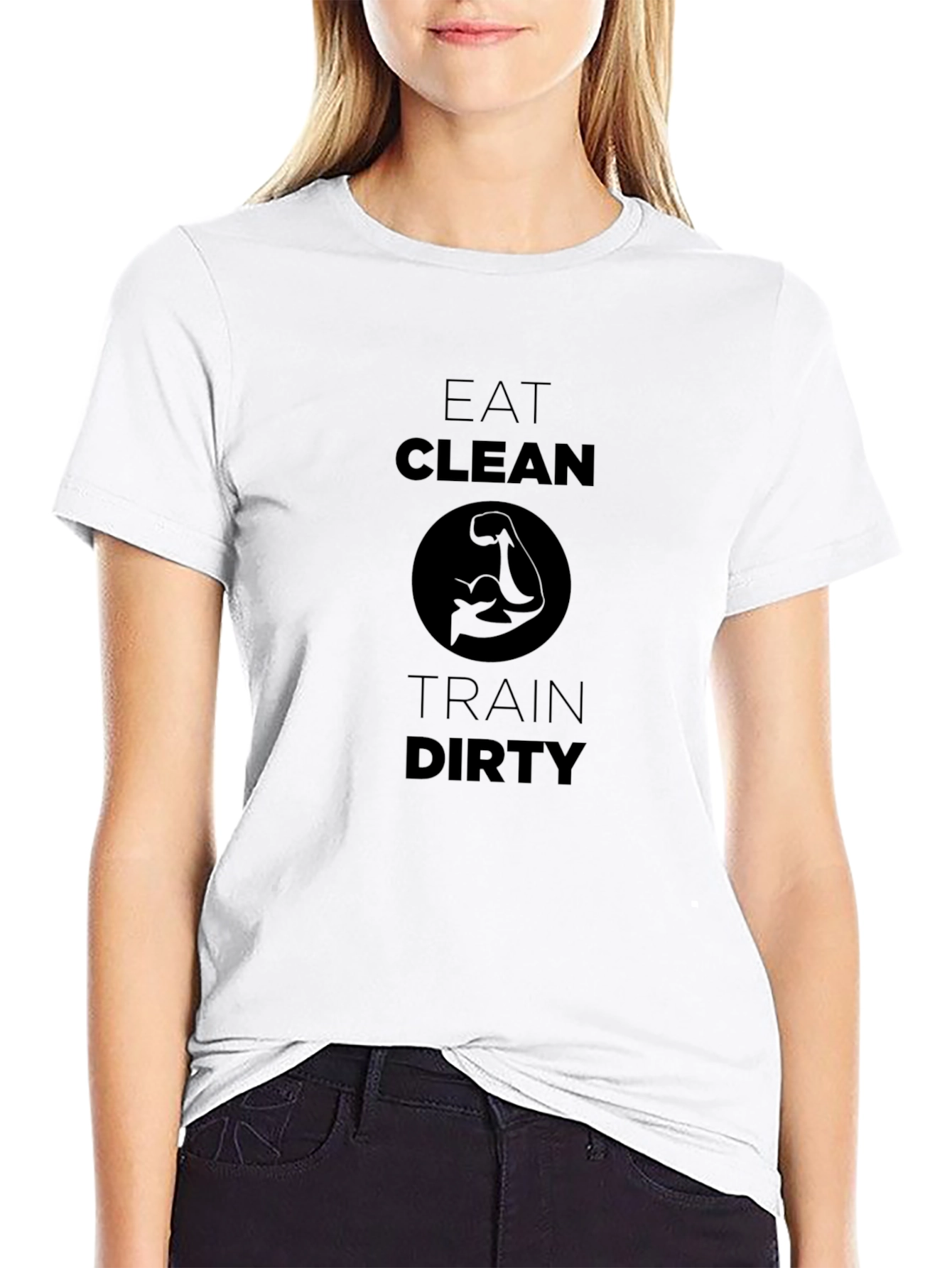 Black Eat Clean Train Dirty Black T-Shirt view 9
