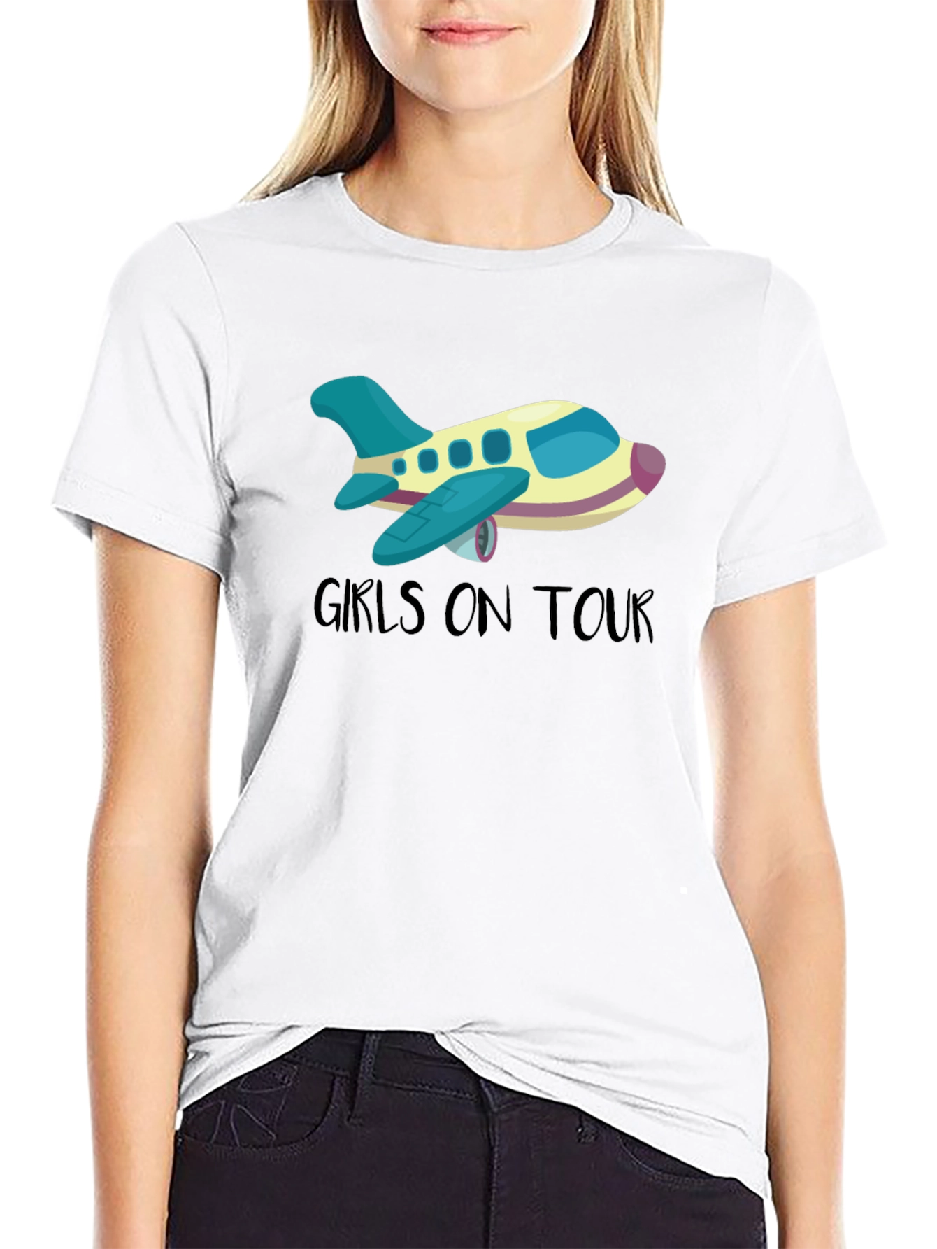 Black Girls On Tour T-Shirt - Airplane Design view 9