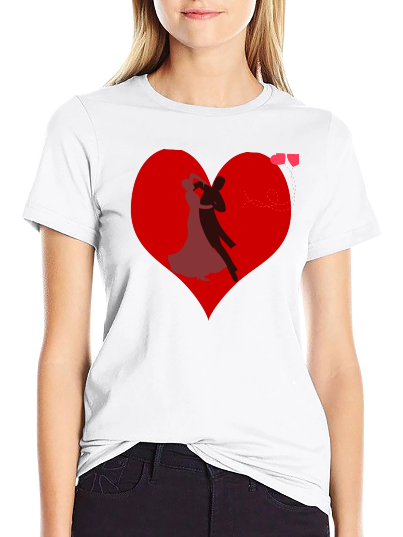 Black Romantic Dance Heart T-Shirt view 9