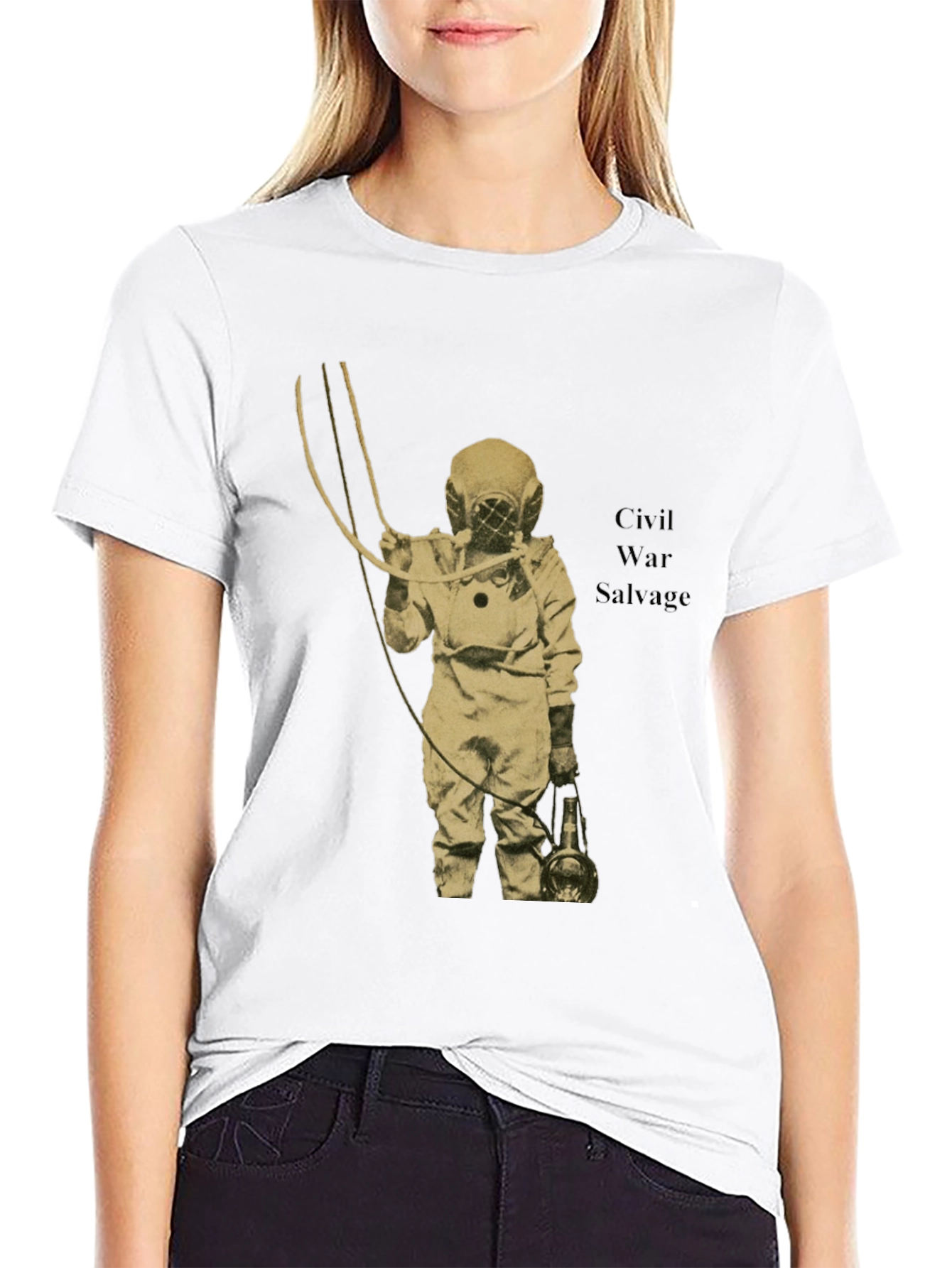 Black Civil War Salvage Diver Graphic Tee view 9