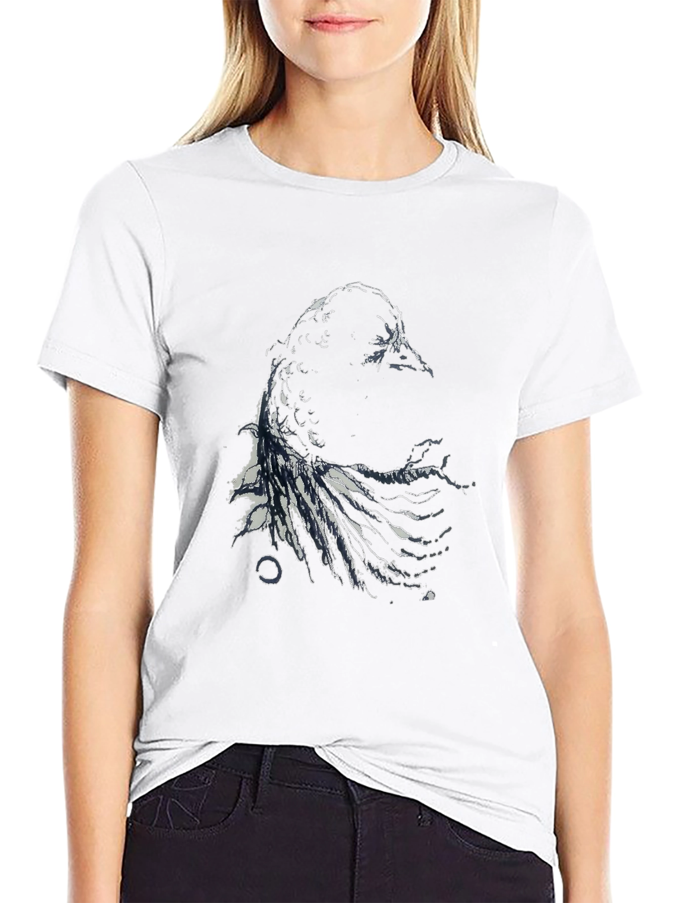 Black Raven Graphic Black T-Shirt view 9