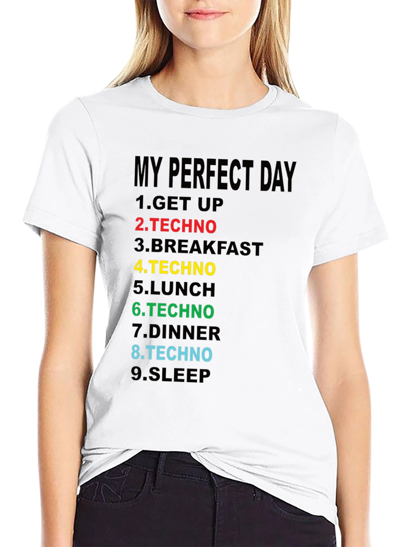 Black Perfect Day Techno T-Shirt - Music Lover Tee view 9