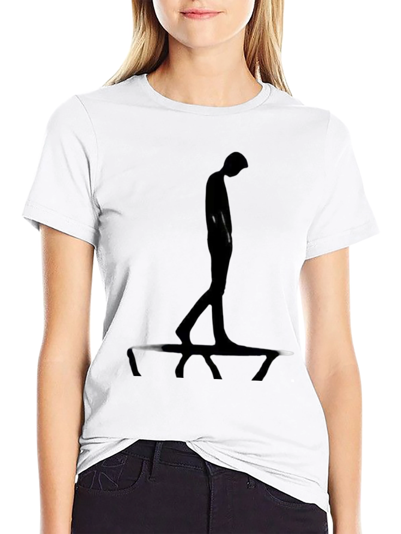 Black Silhouette Graphic Tee - Modern Black T-Shirt view 9