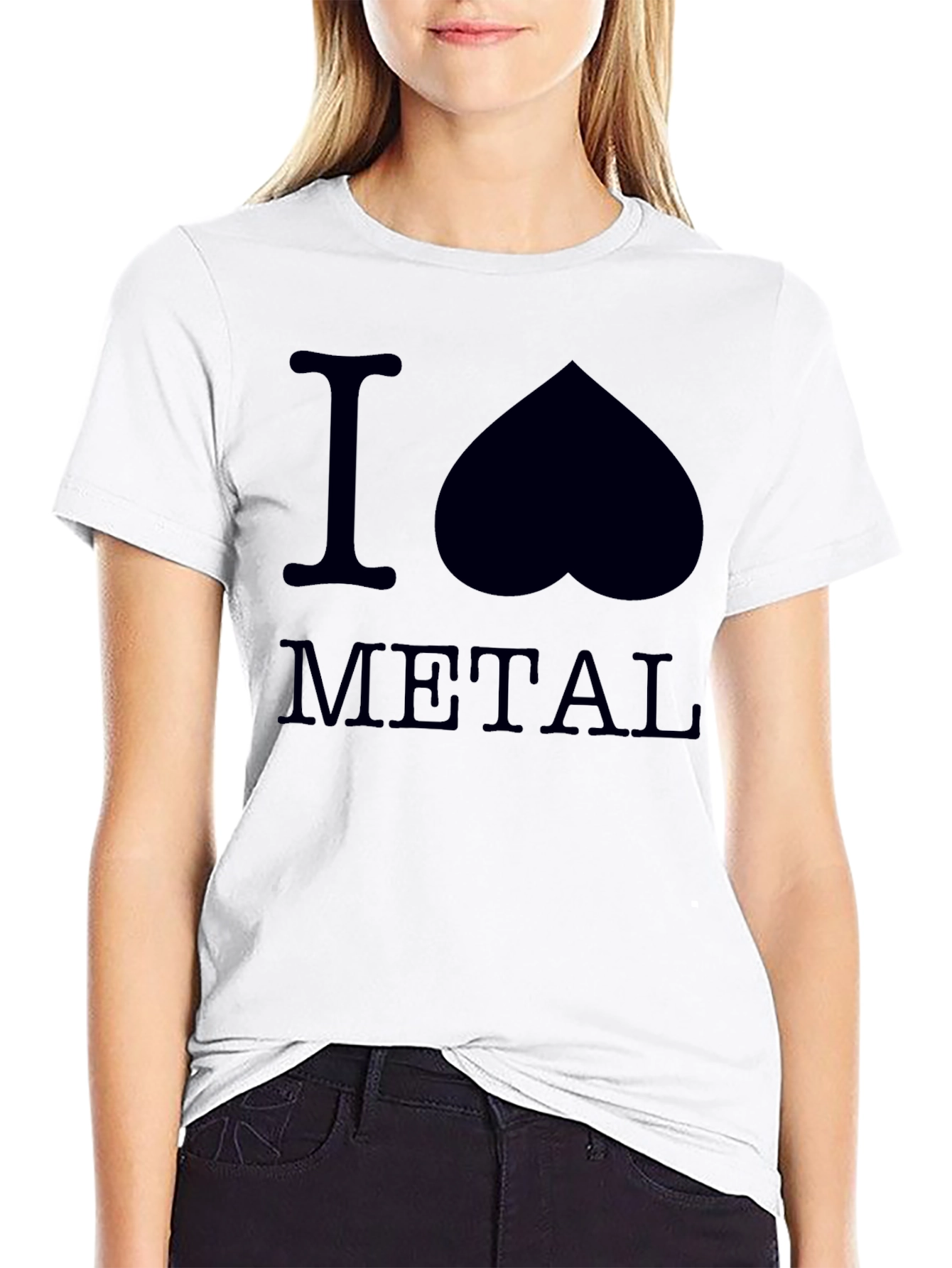 Black I Heart Metal Graphic Tee - Black view 9