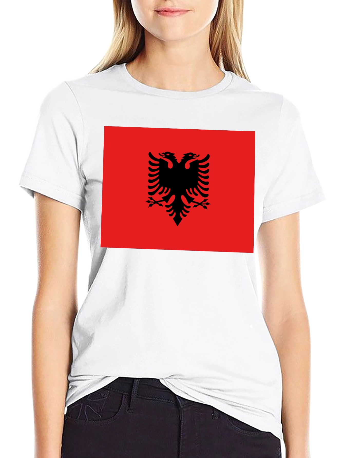 Albania Flag T-Shirt - Double Headed Eagle Design - 9
