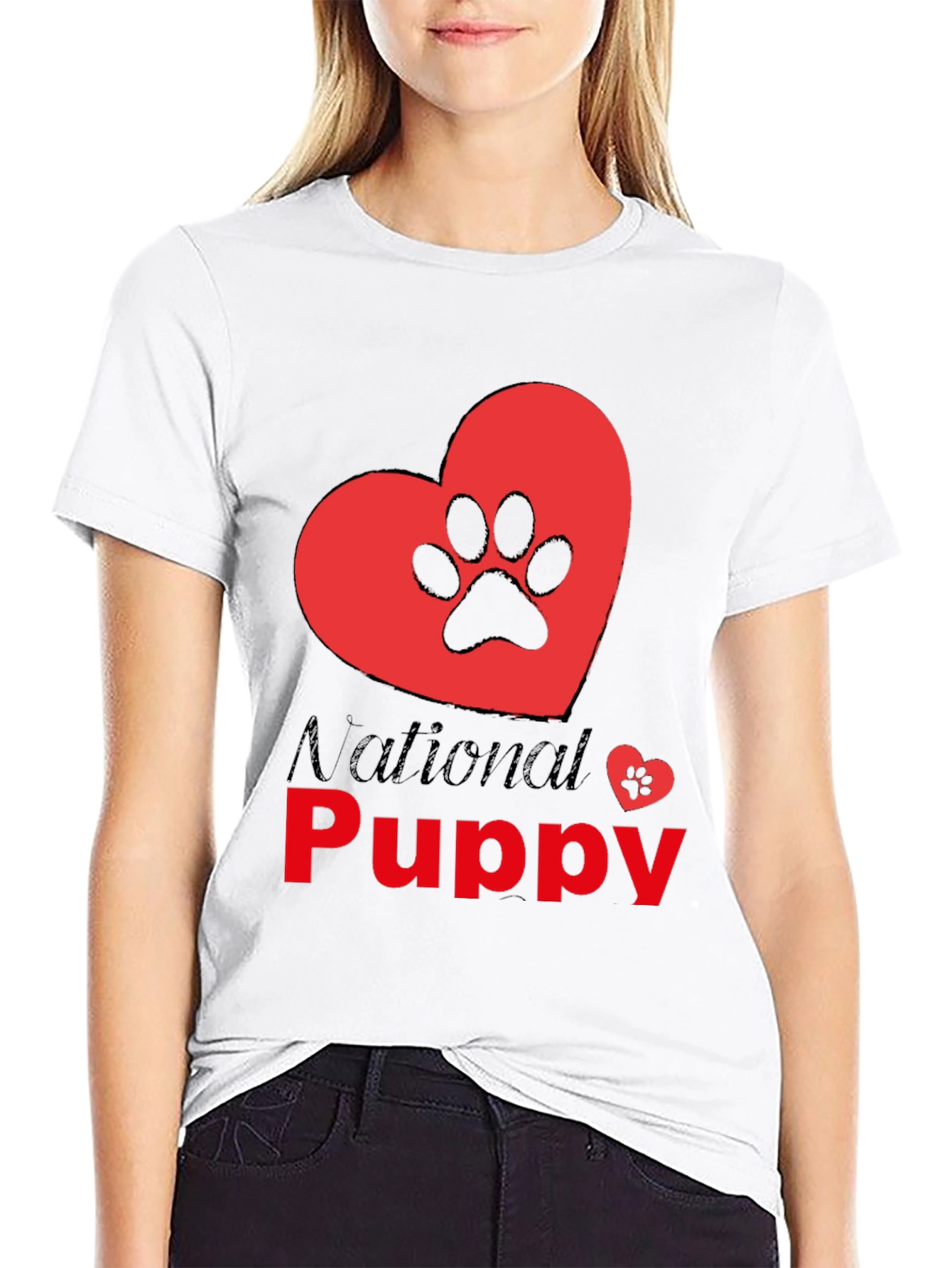 Black National Puppy Day T-Shirt, Dog Lover Tee view 9