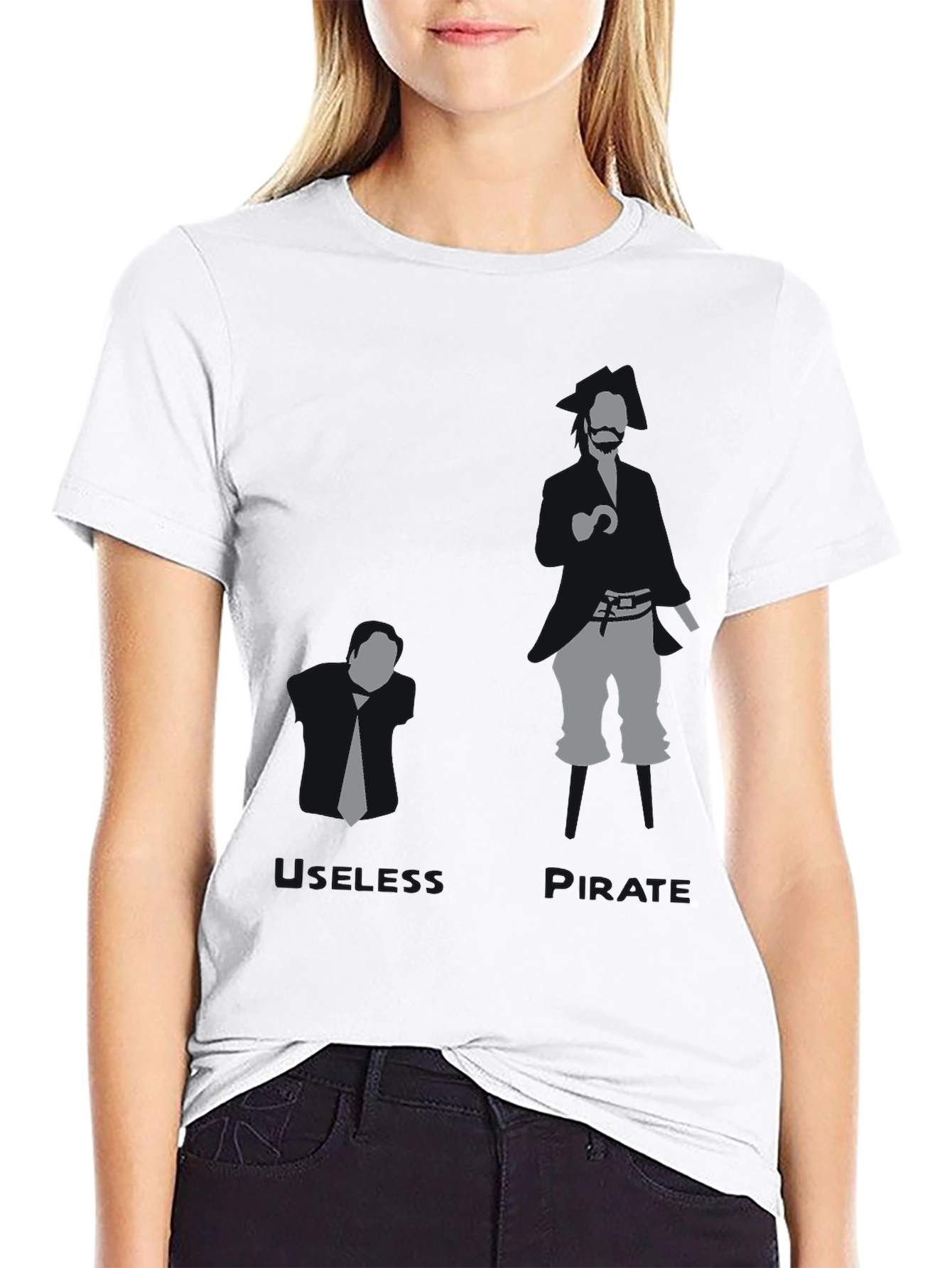 Black Business vs. Pirate Graphic T-Shirt view 9