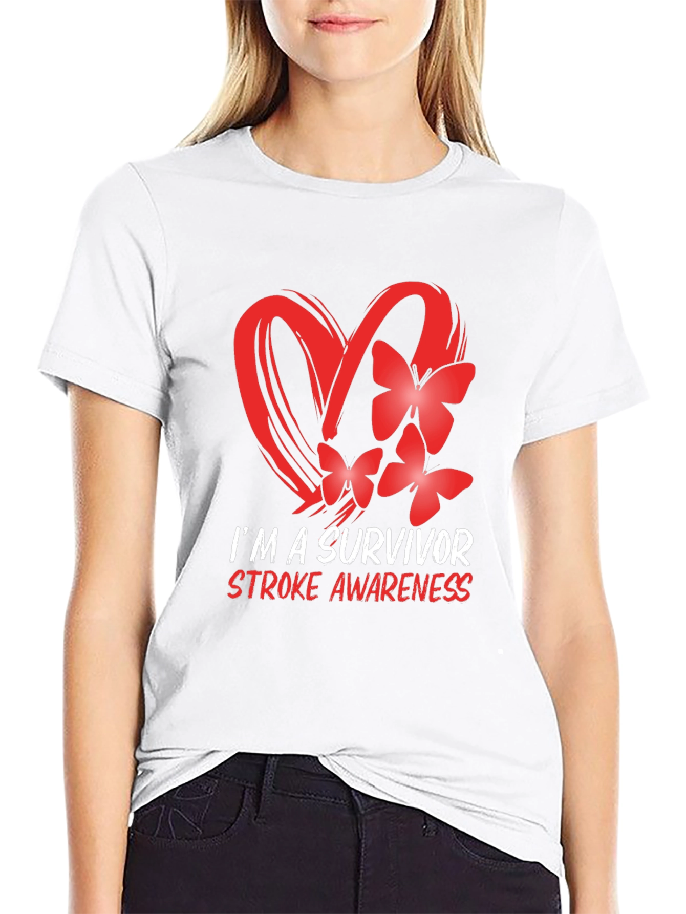 Black Stroke Awareness Survivor T-Shirt view 9