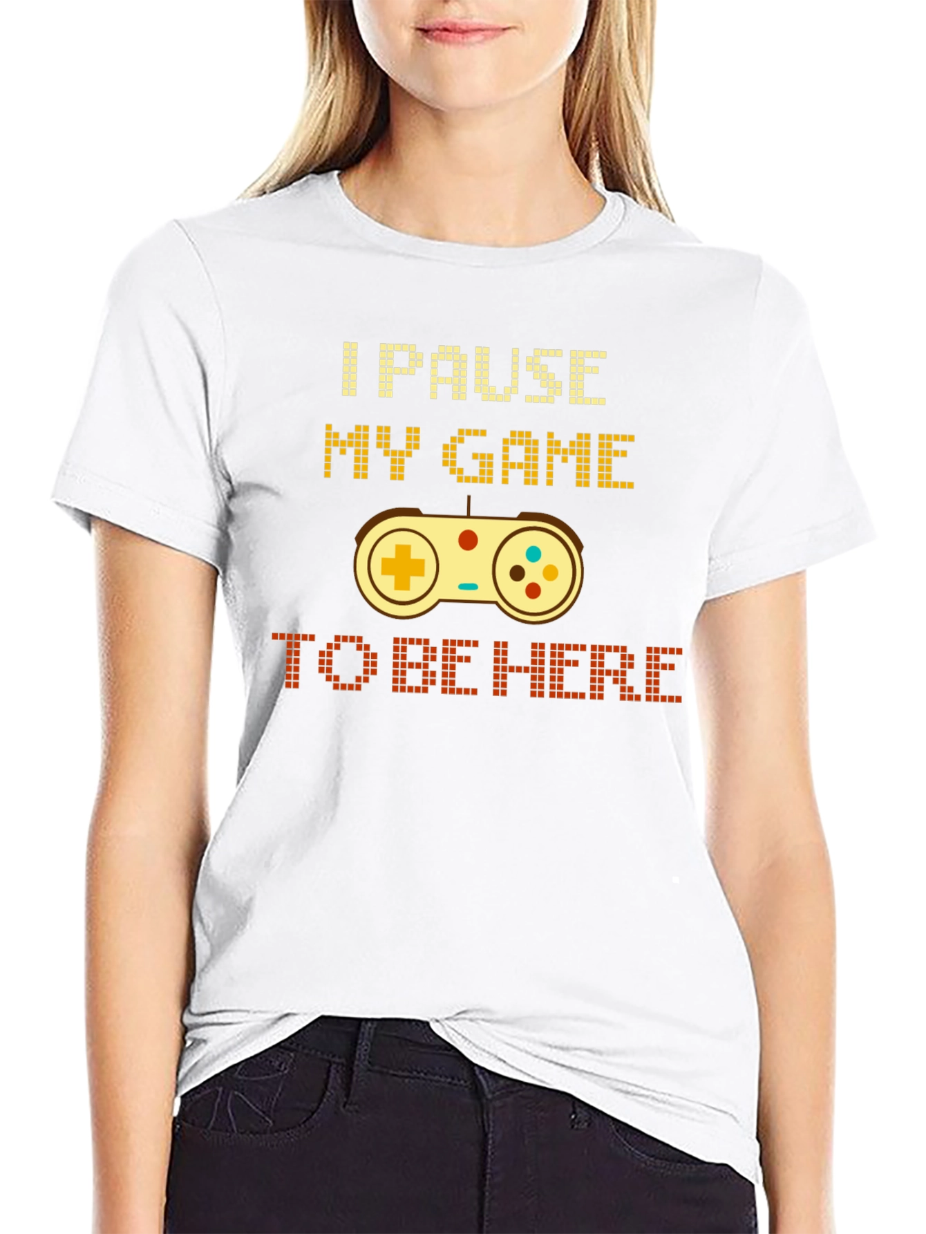 Black I Pause My Game To Be Here Gamer T-Shirt view 9