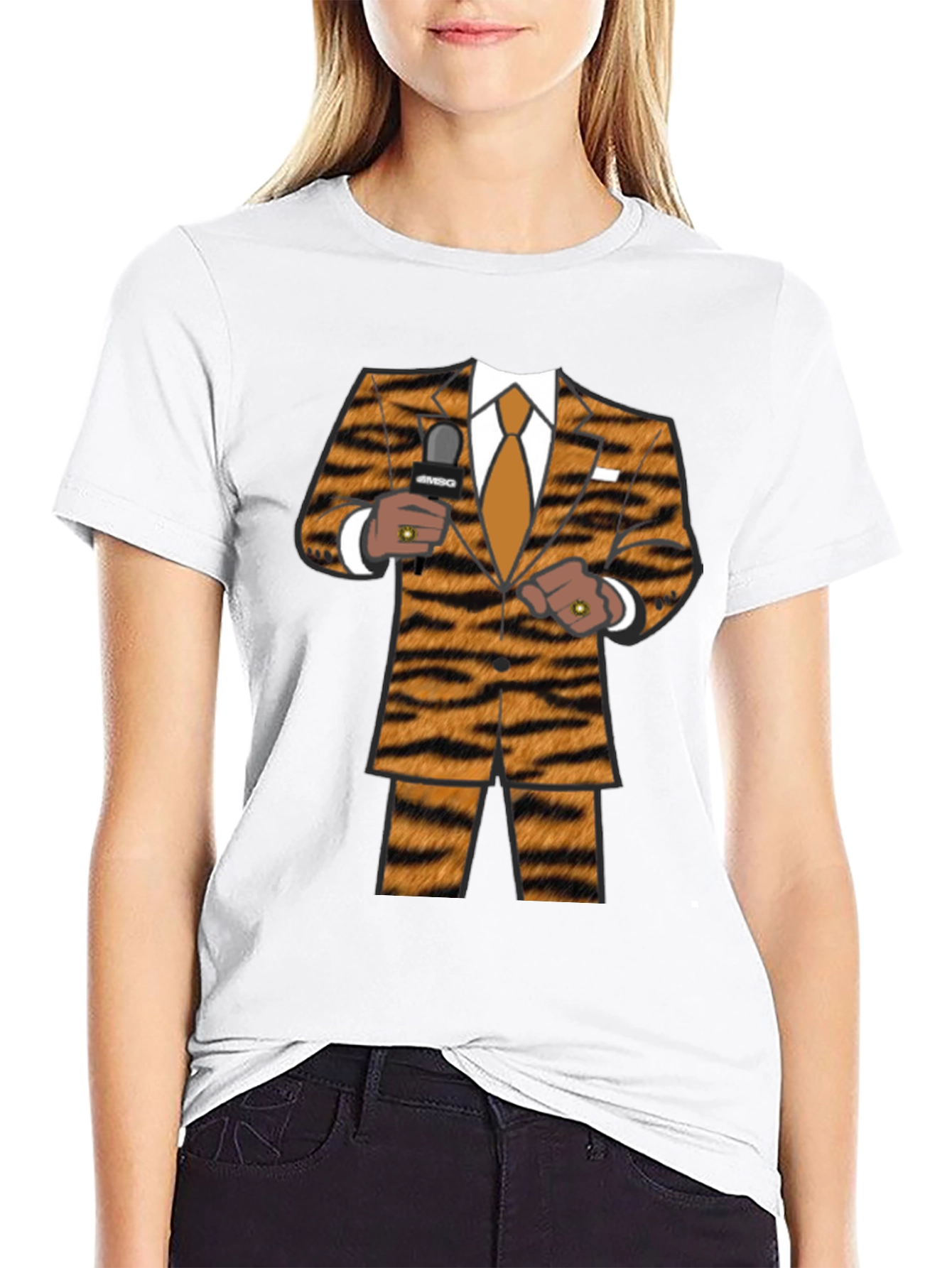 Black Tiger Suit T-Shirt - Funny Novelty Costume Tee view 9
