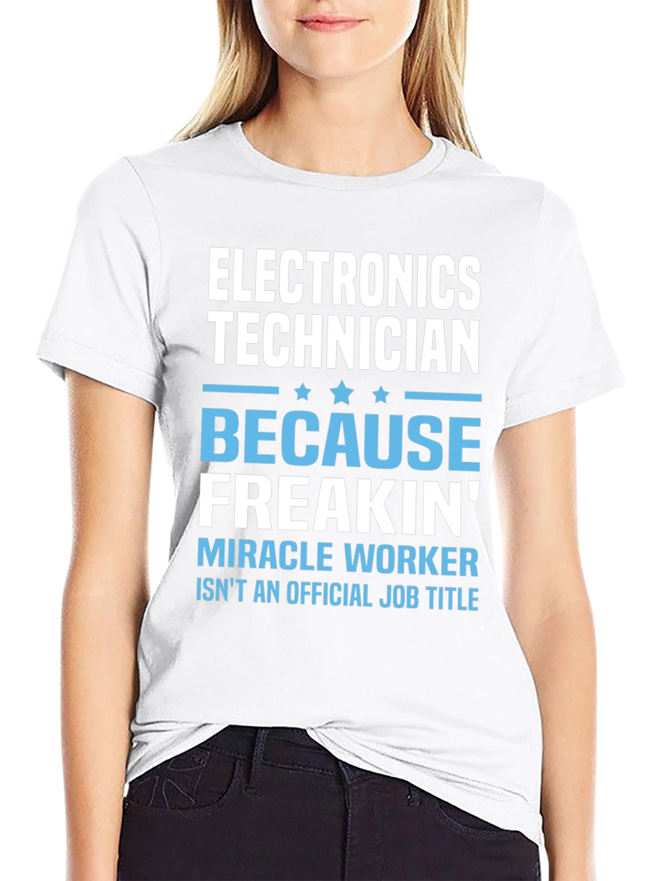 Black Electronics Technician Funny Job Title T-Shirt view 9