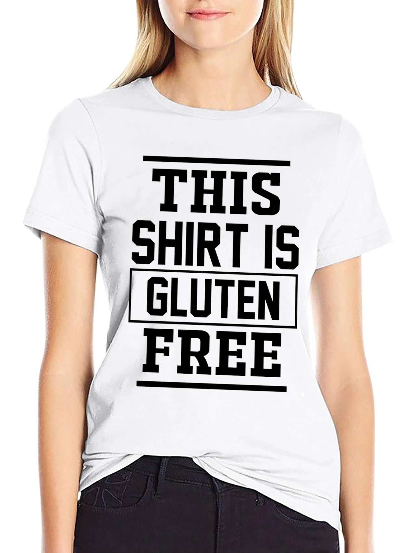 Black Gluten Free Statement Graphic Tee view 9