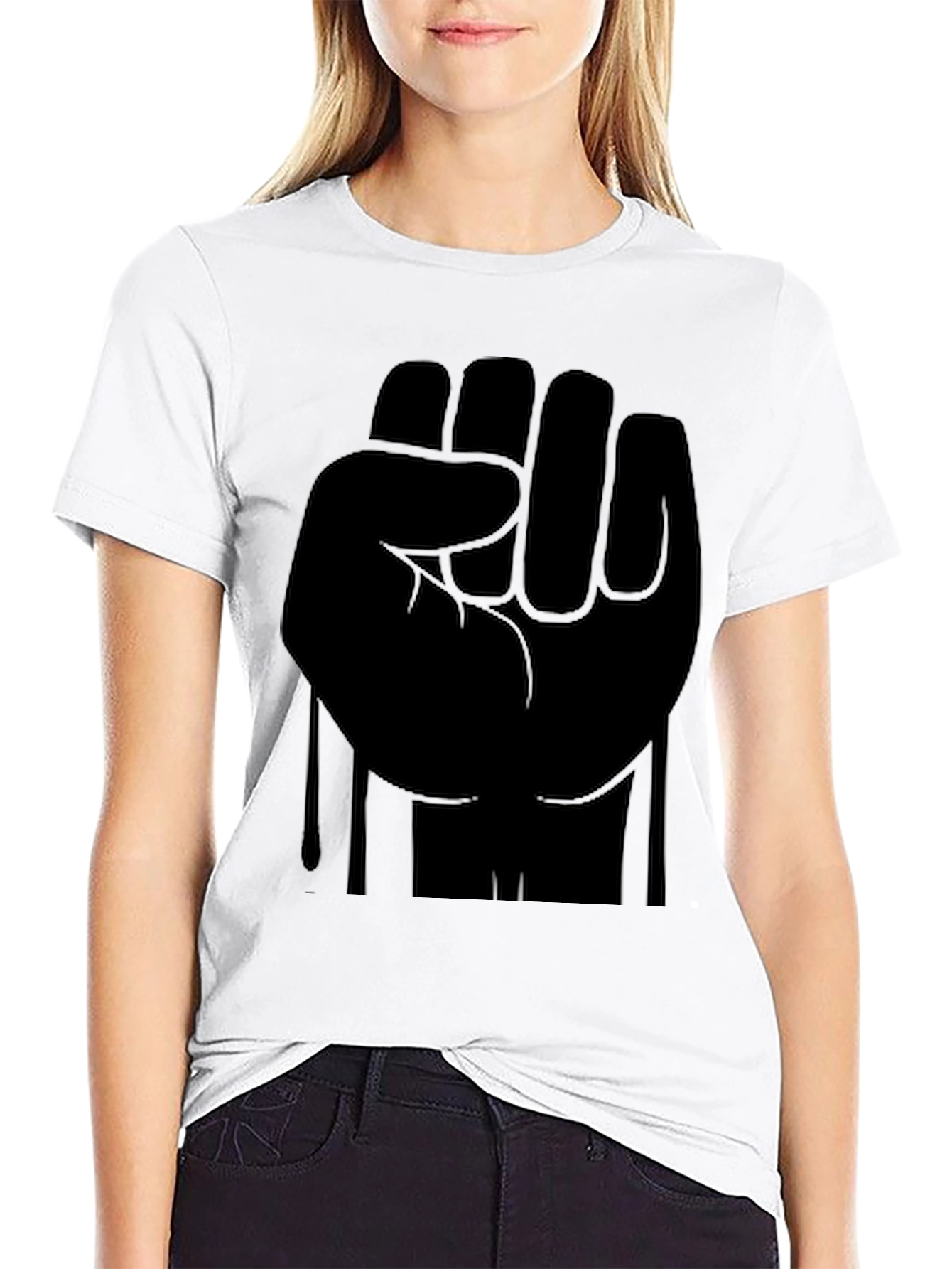 Black Black Fist Graphic T-Shirt - Solidarity Statement Tee view 9