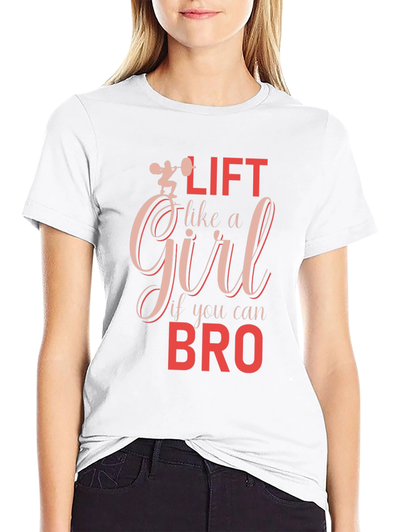 Black Lift Like a Girl T-Shirt - Funny Workout Tee view 9