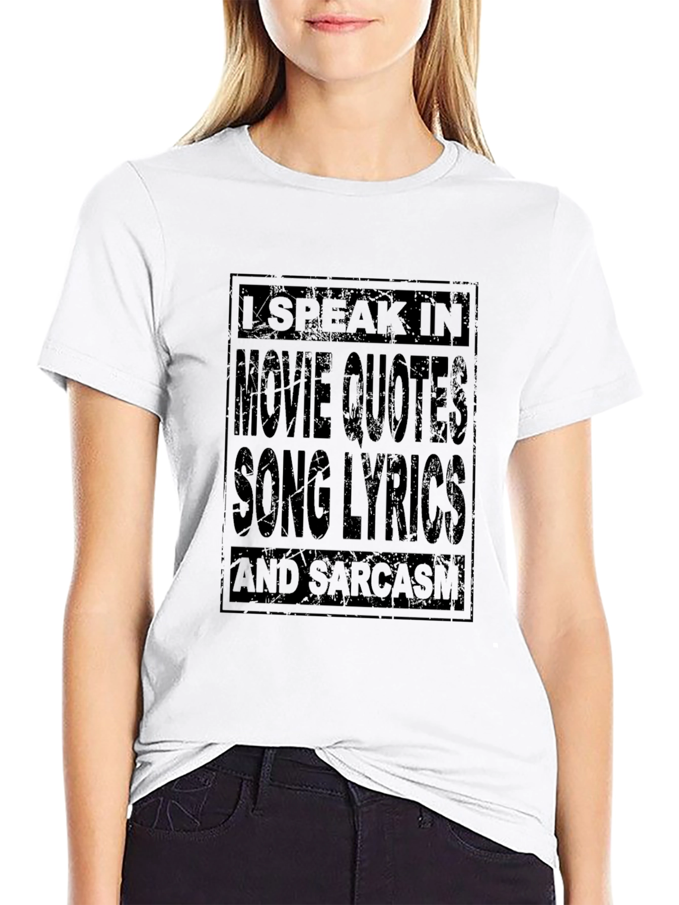Black Movie Quotes Song Lyrics T-Shirt view 9