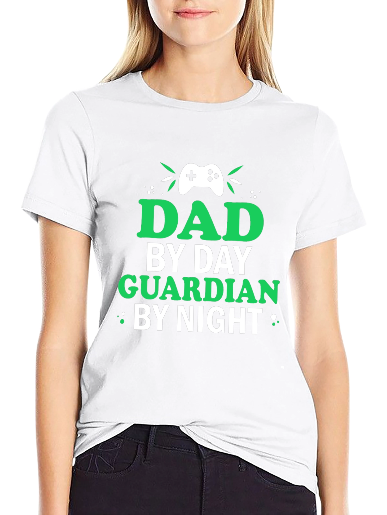 Black Dad By Day Guardian By Night Black T-Shirt view 9