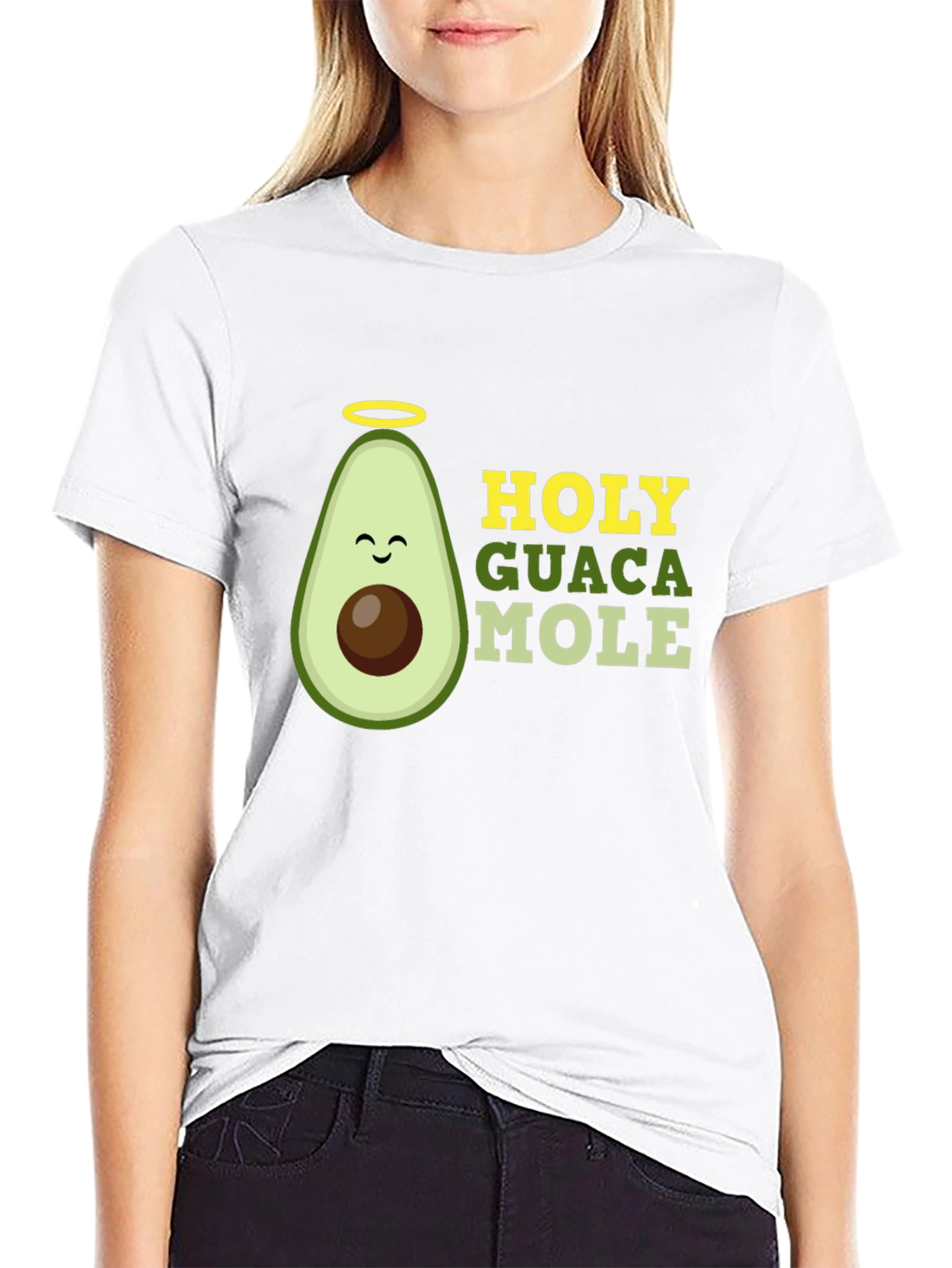 Black Holy Guacamole Graphic T-Shirt - Funny Avocado Tee view 9