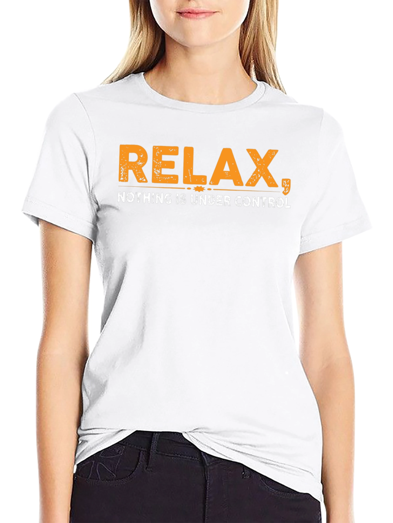 Black Relax Nothing Is Under Control Black T-Shirt view 9
