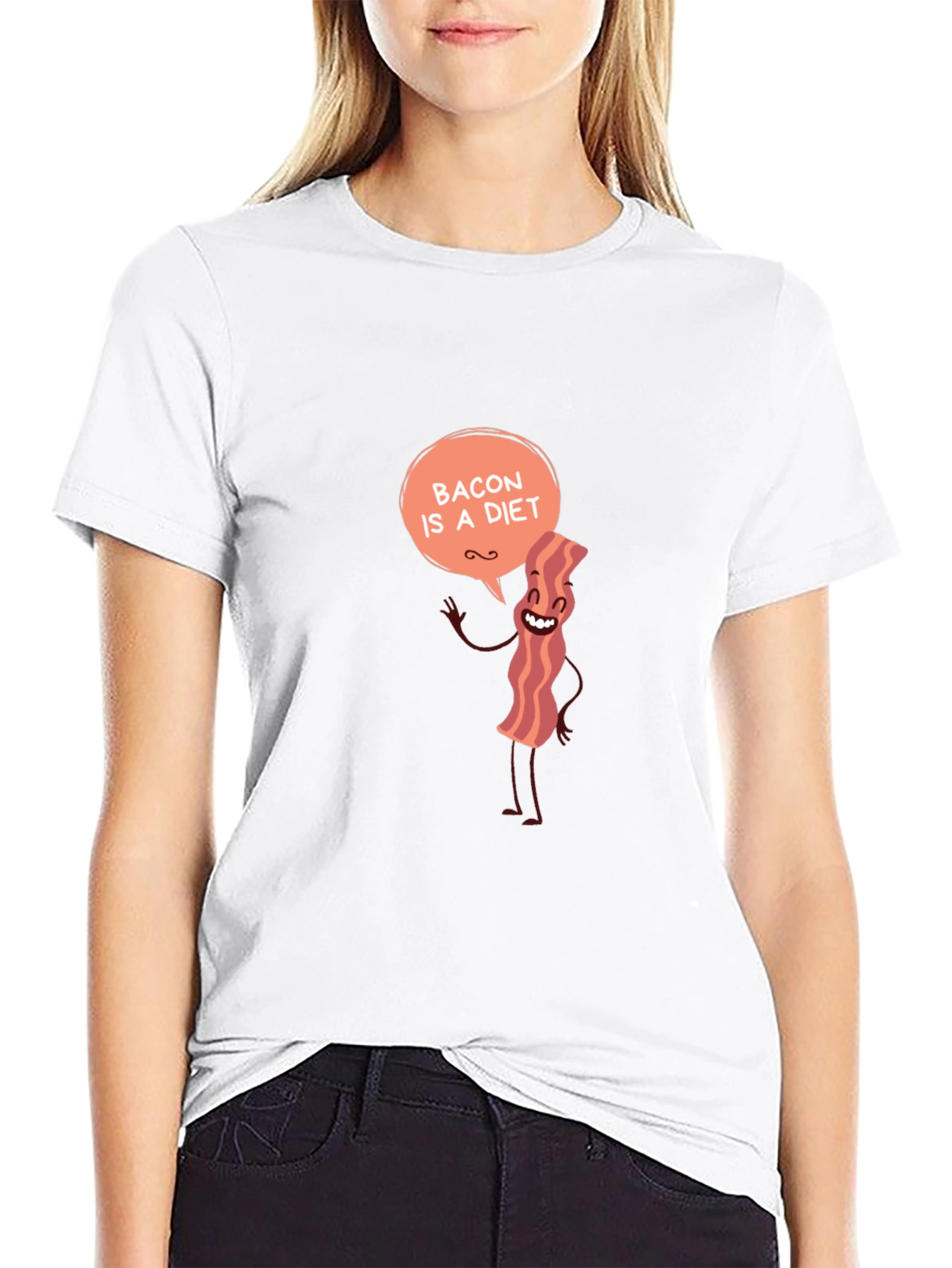 Black Bacon Diet T-Shirt Funny Foodie Tee view 9