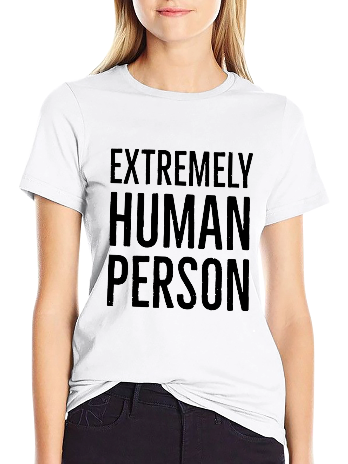 Black Extremely Human Person Graphic Tee view 9