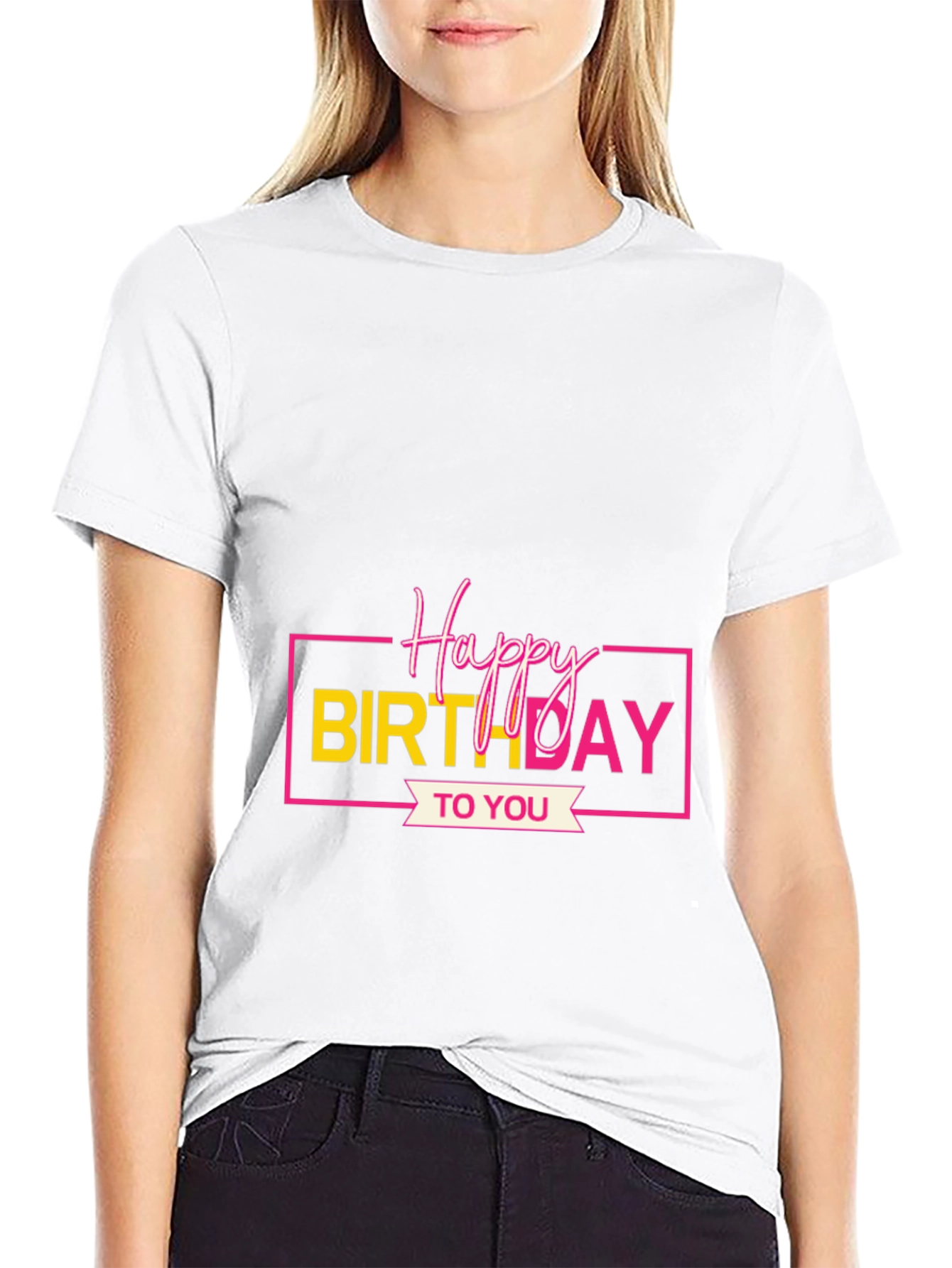 Black Happy Birthday Graphic Tee - Black view 9