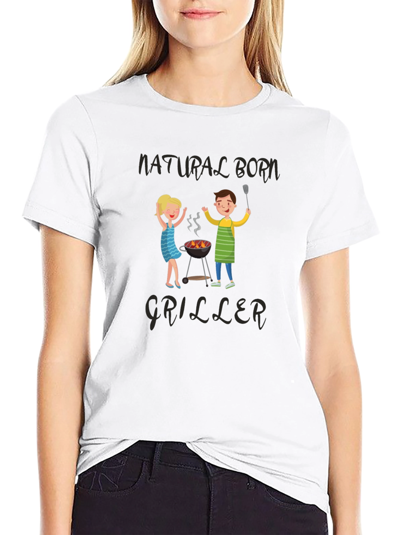 Black Natural Born Griller Graphic Tee view 9