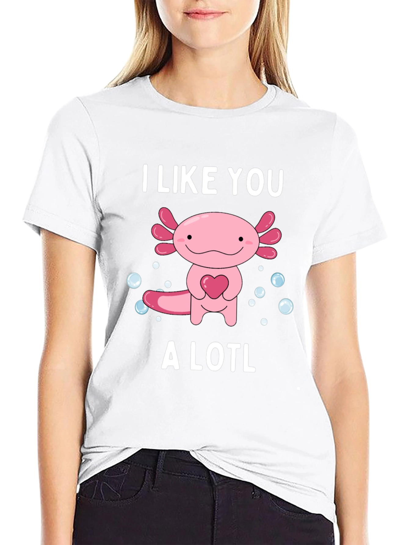 Black I Like You A Lotl Black T-Shirt view 9