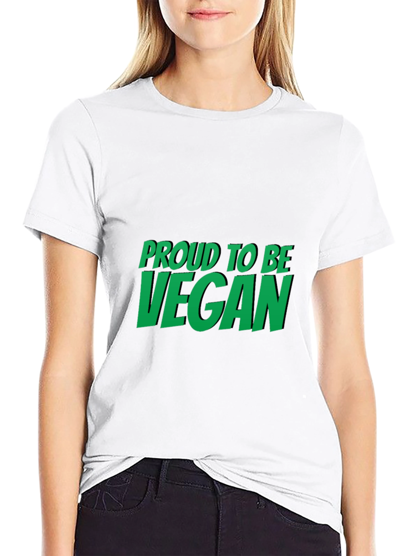 Black Proud to be Vegan Black T-Shirt view 9