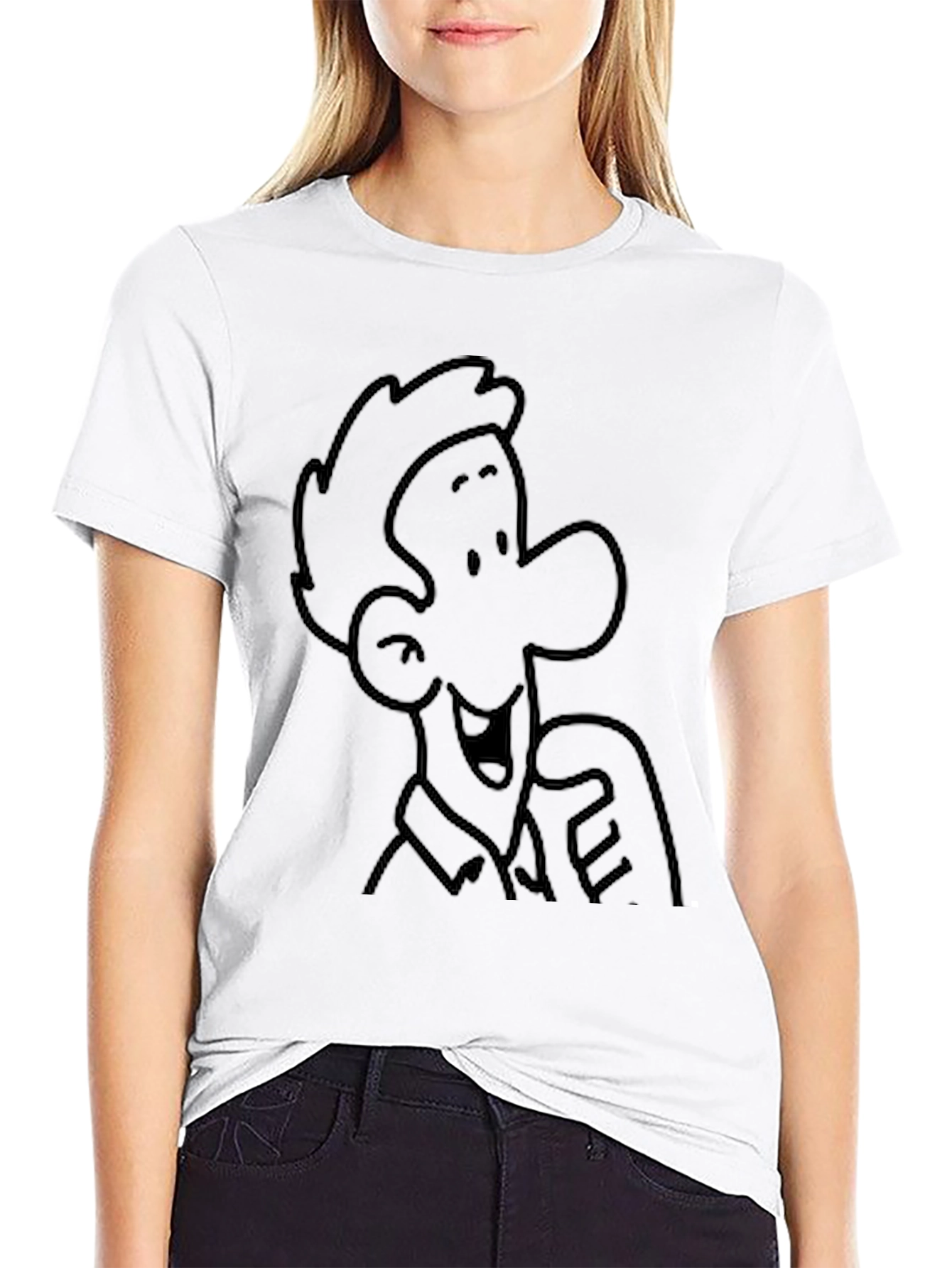 Black Cartoon Character Graphic Black T-Shirt view 9