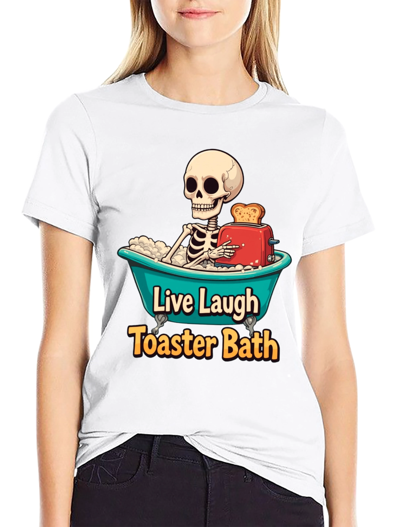 Black Live Laugh Toaster Bath T-Shirt view 9