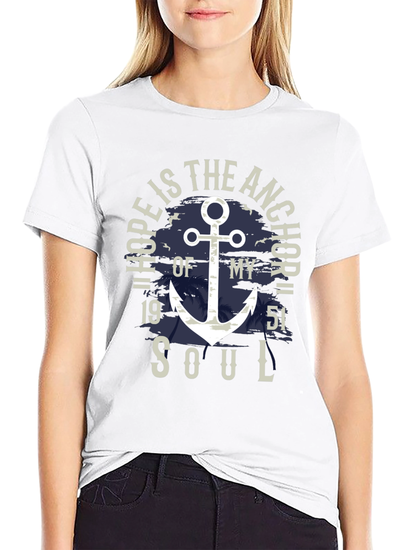 Black Nautical Hope Anchor Soul Graphic Tee view 9