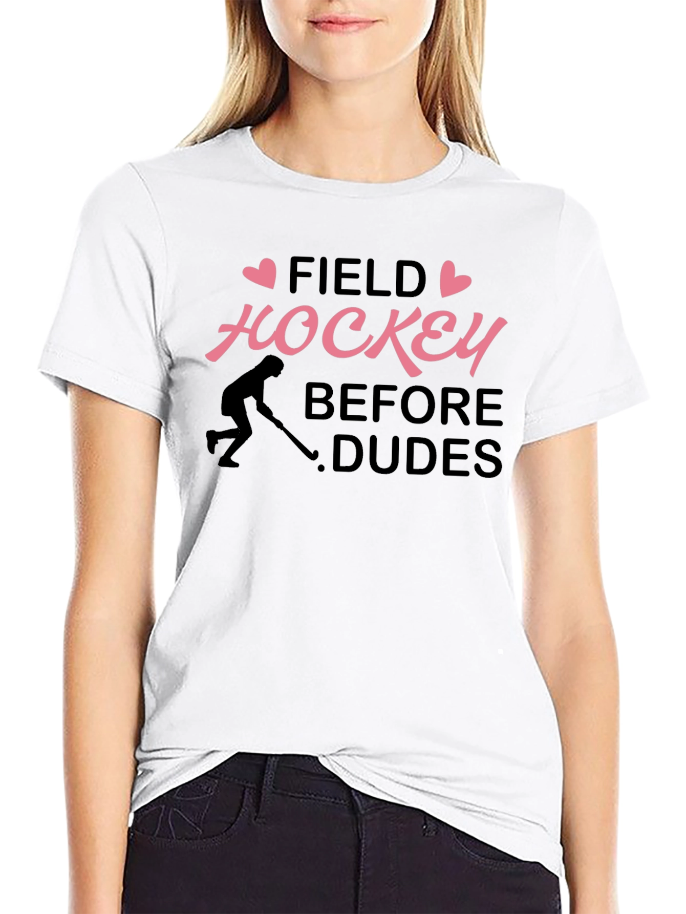 Black Field Hockey Before Dudes Graphic T-Shirt view 9