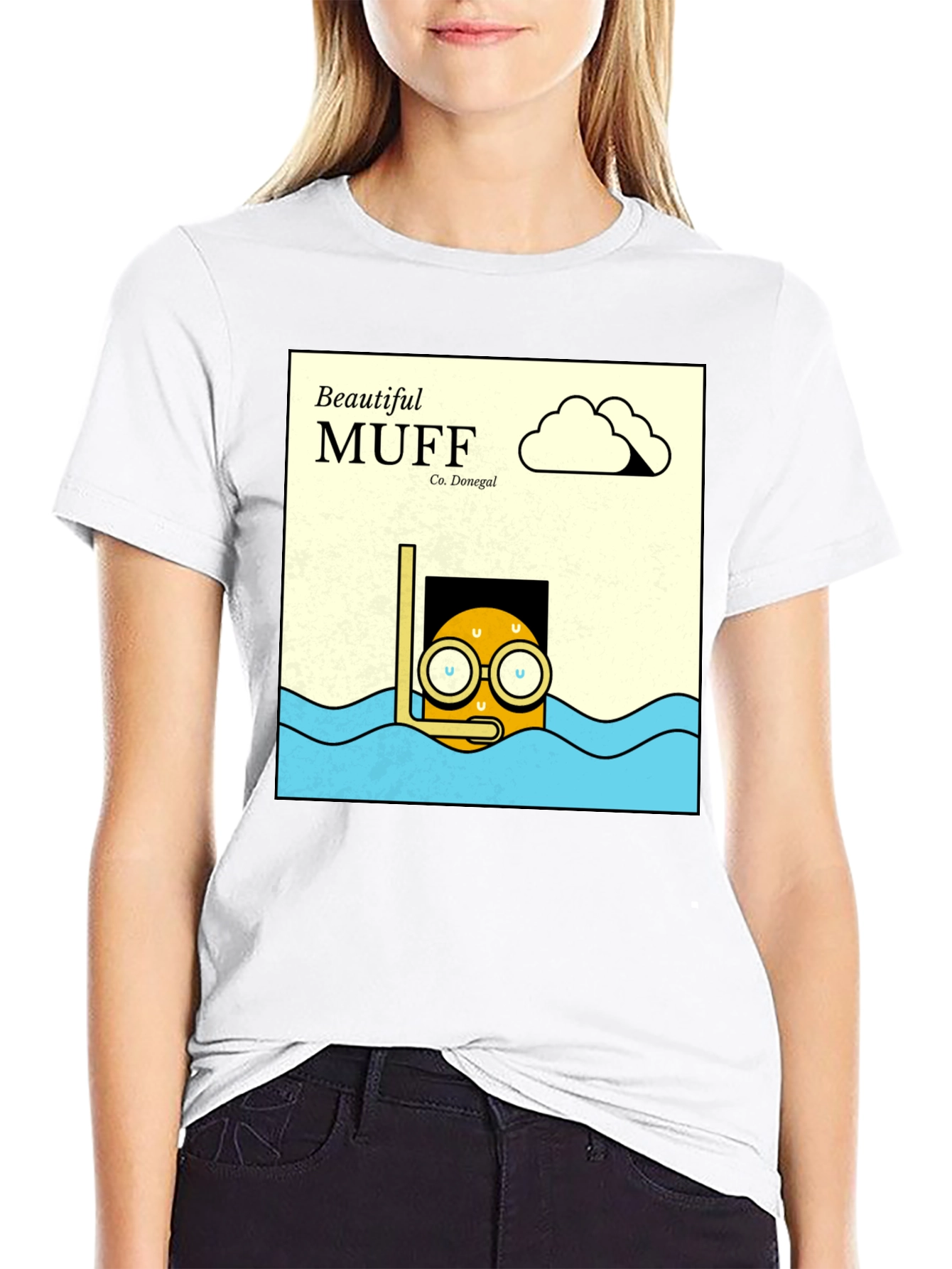 Black Beautiful Muff Diving T-Shirt view 9