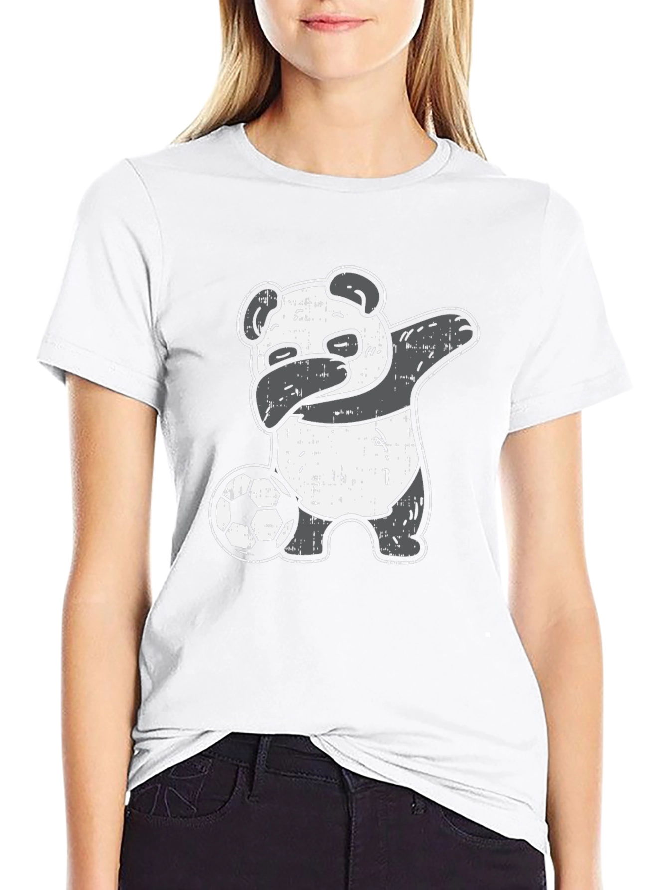 Black Panda Soccer Dab T-Shirt view 9