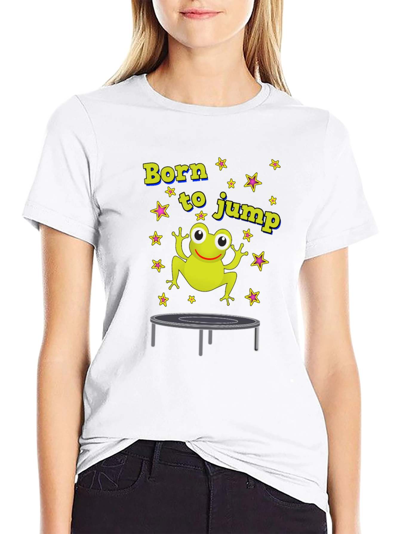 Black Born to Jump Frog T-Shirt view 9