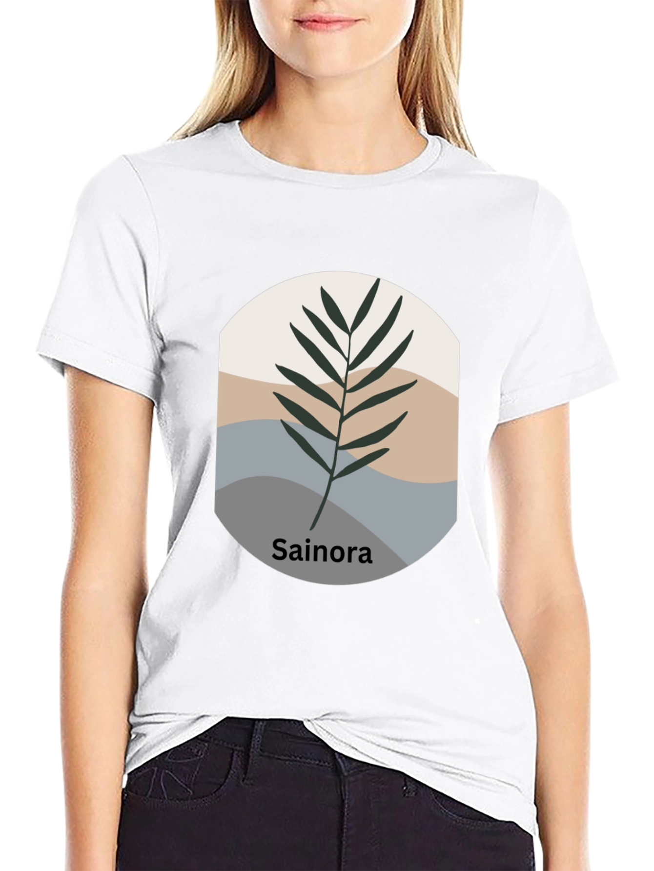 Black Botanical Print Black T-Shirt - Sainora view 9